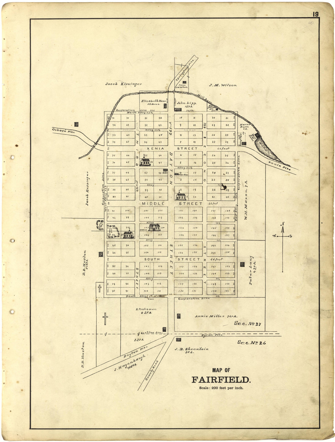 Map of Fairfield from Riddell&