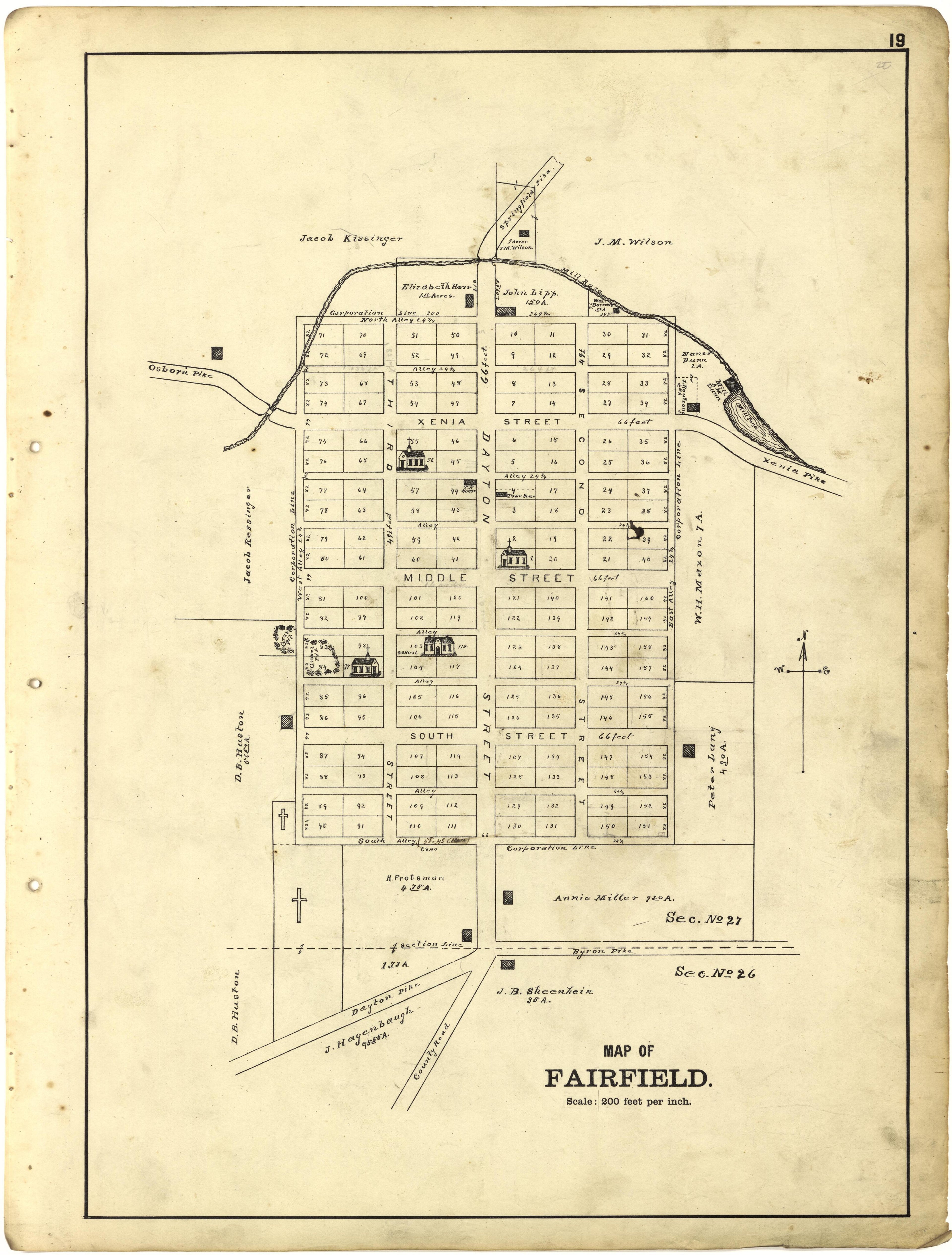 Map of Fairfield from Riddell&