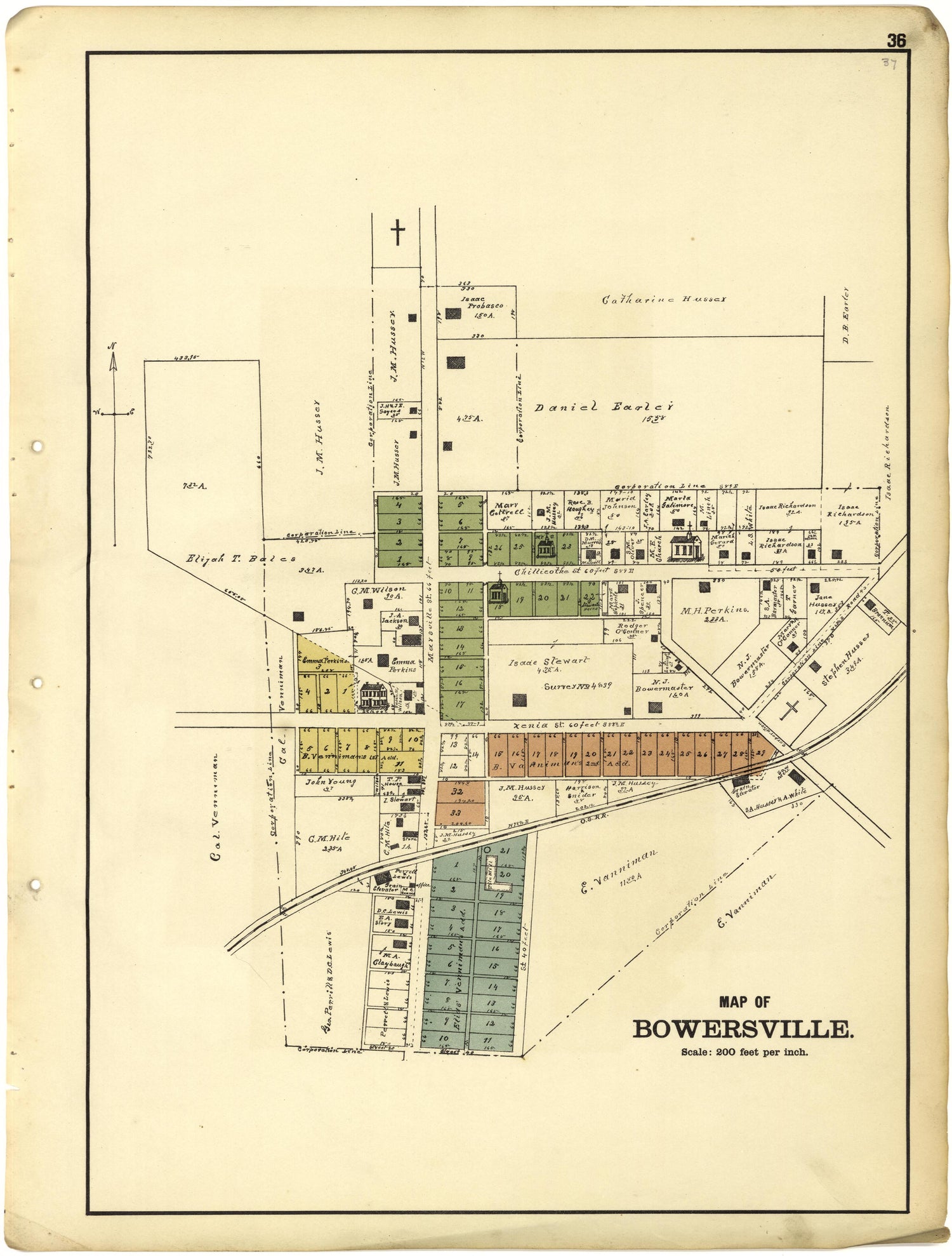 Map of Bowersville from Riddell&