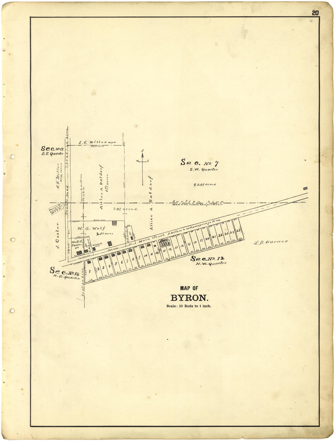 Map of Byron from Riddell&