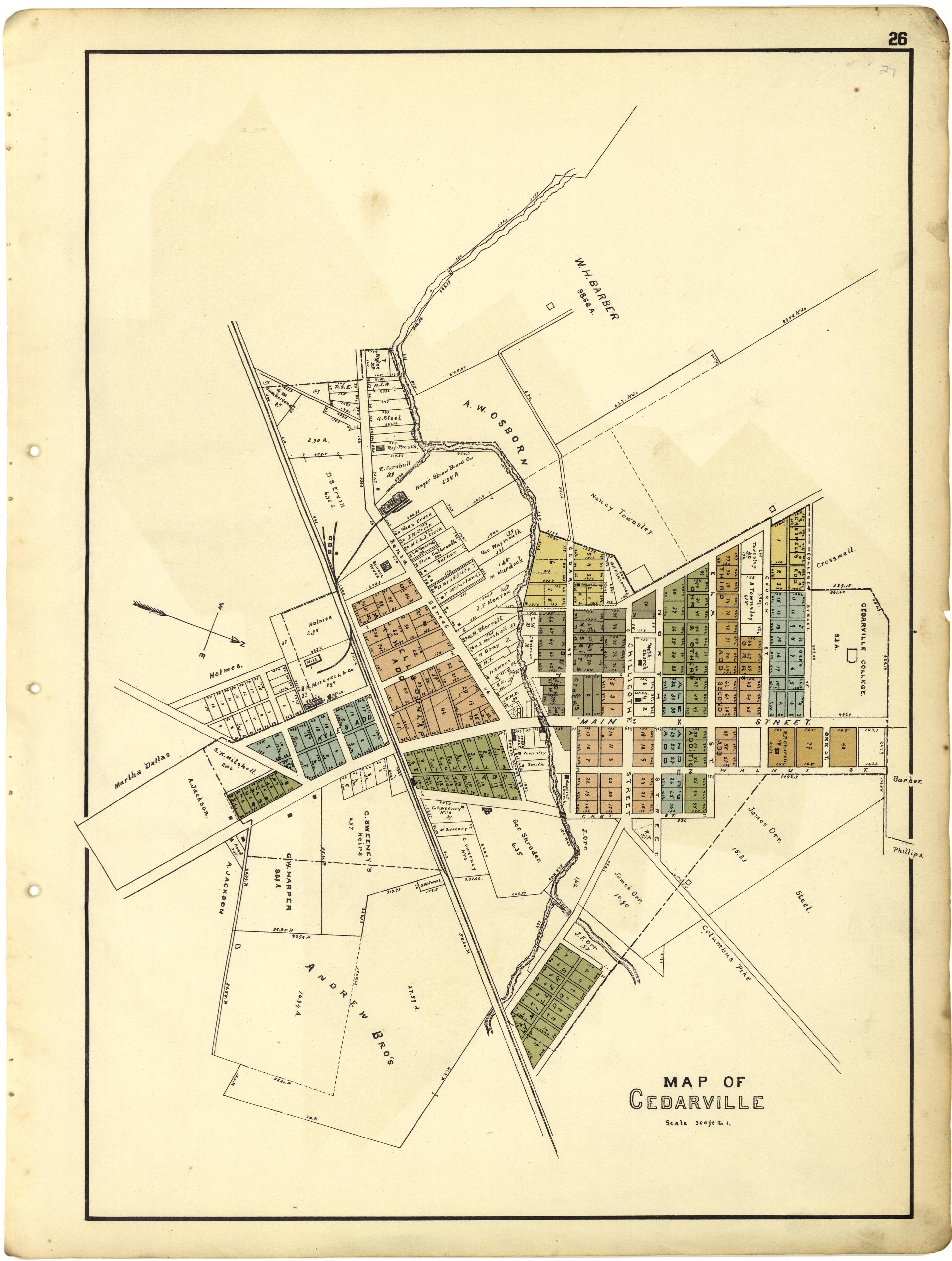 Map of Cedarville from Riddell&