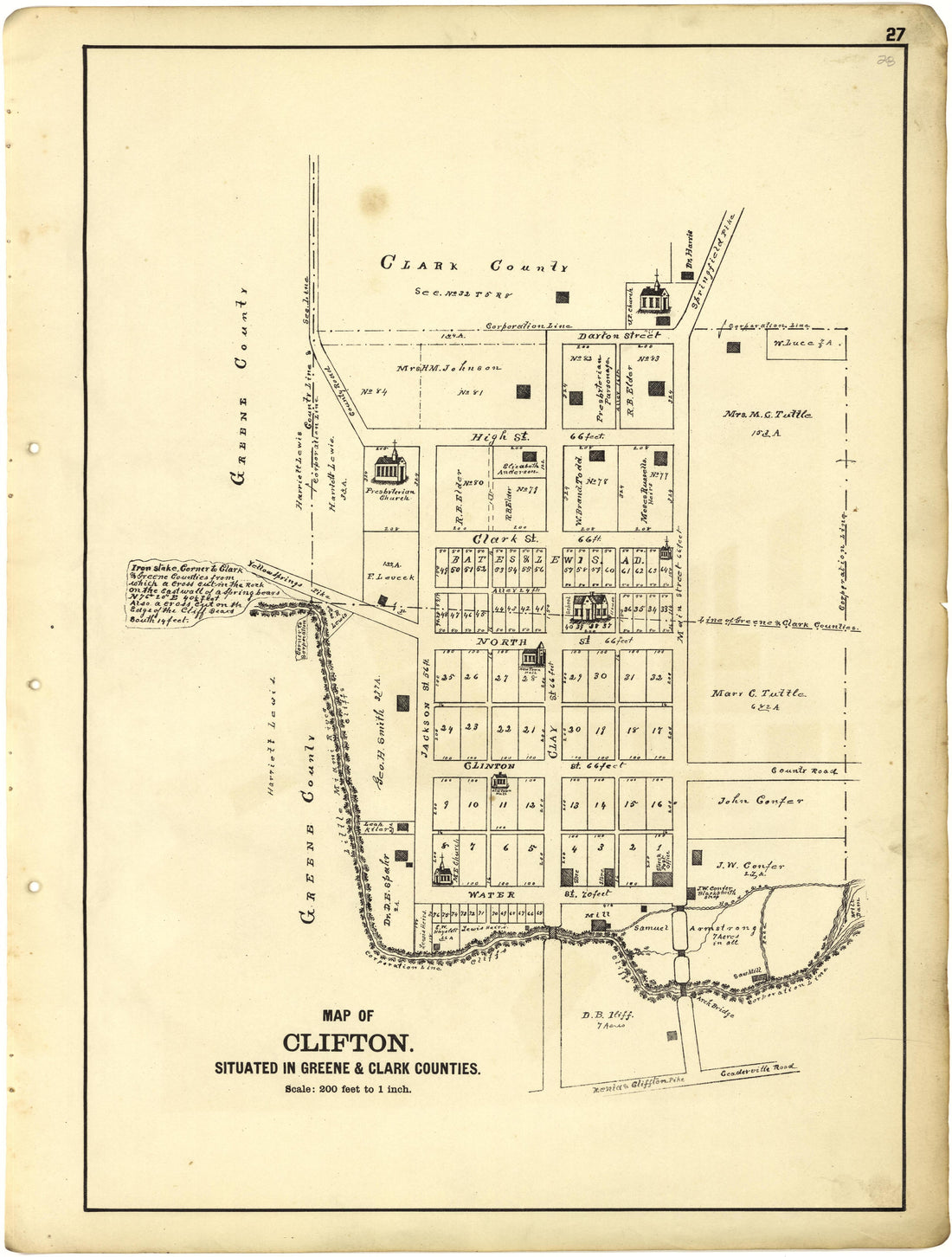 Map of Clifton from Riddell&