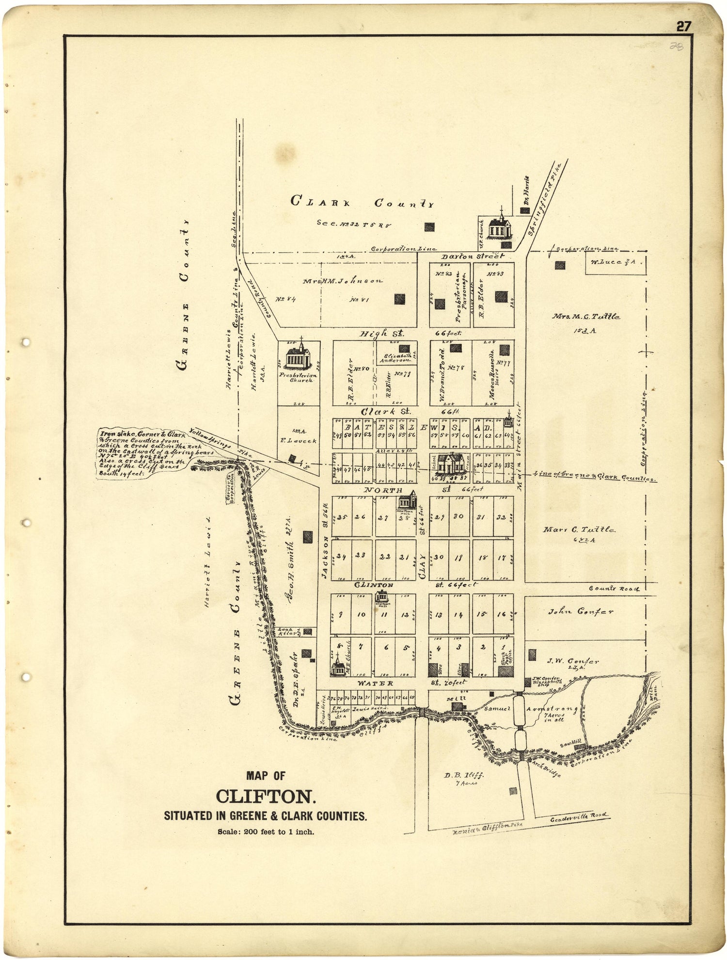 Map of Clifton from Riddell&