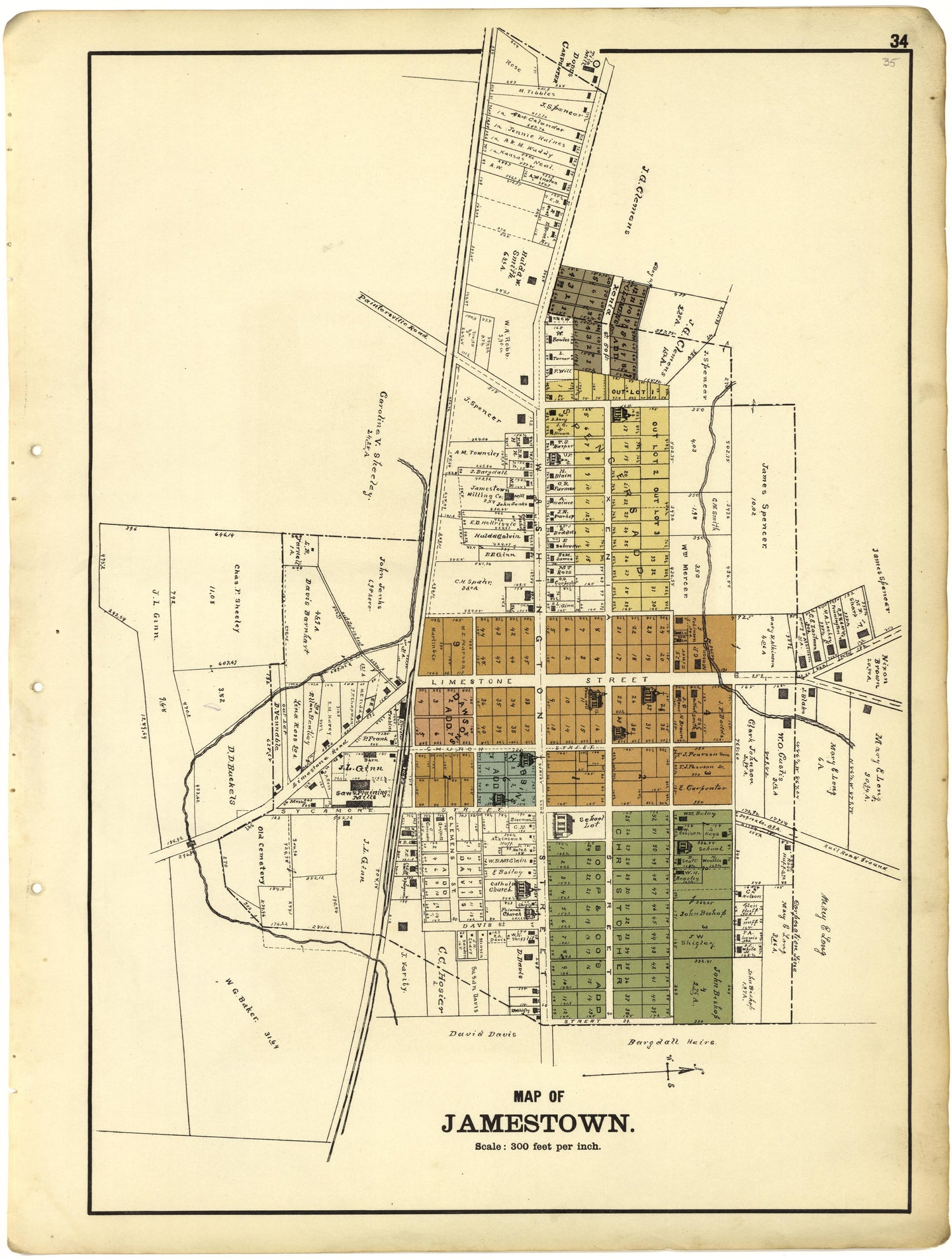 Map of Jamestown from Riddell&