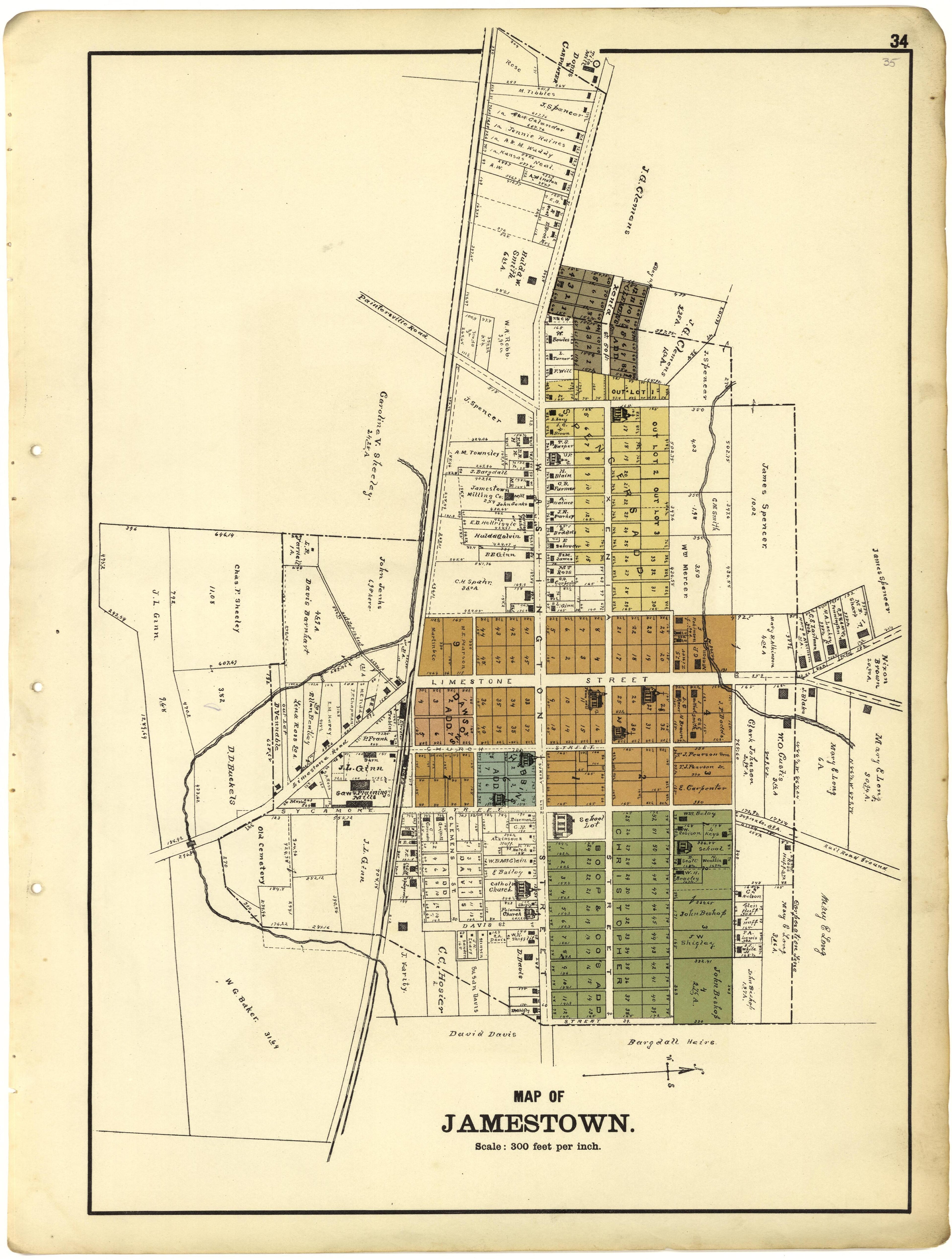 Map of Jamestown from Riddell&