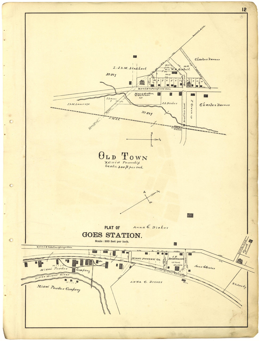 Old Town; Plat of Goes Station from Riddell&