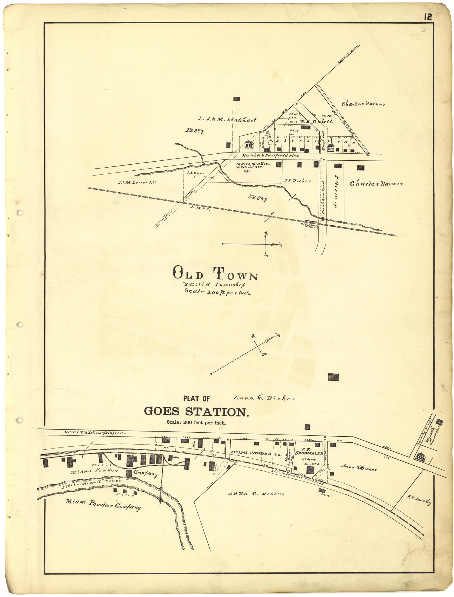 Old Town; Plat of Goes Station from Riddell&