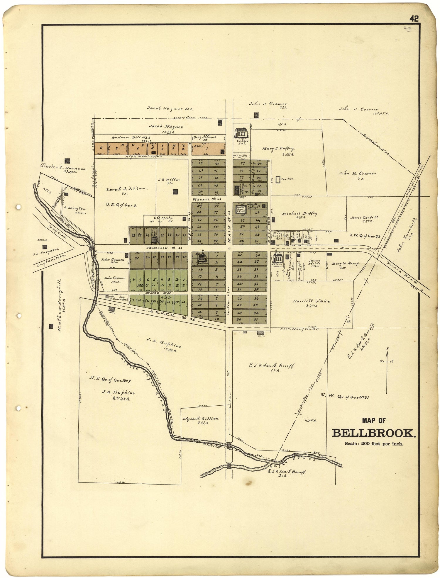 Map of Bellbrook from Riddell&