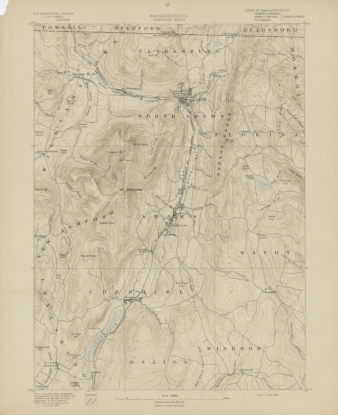 Massachusetts, Greylock Sheet from Atlas of Massachusetts 1890 by Relic Map Company