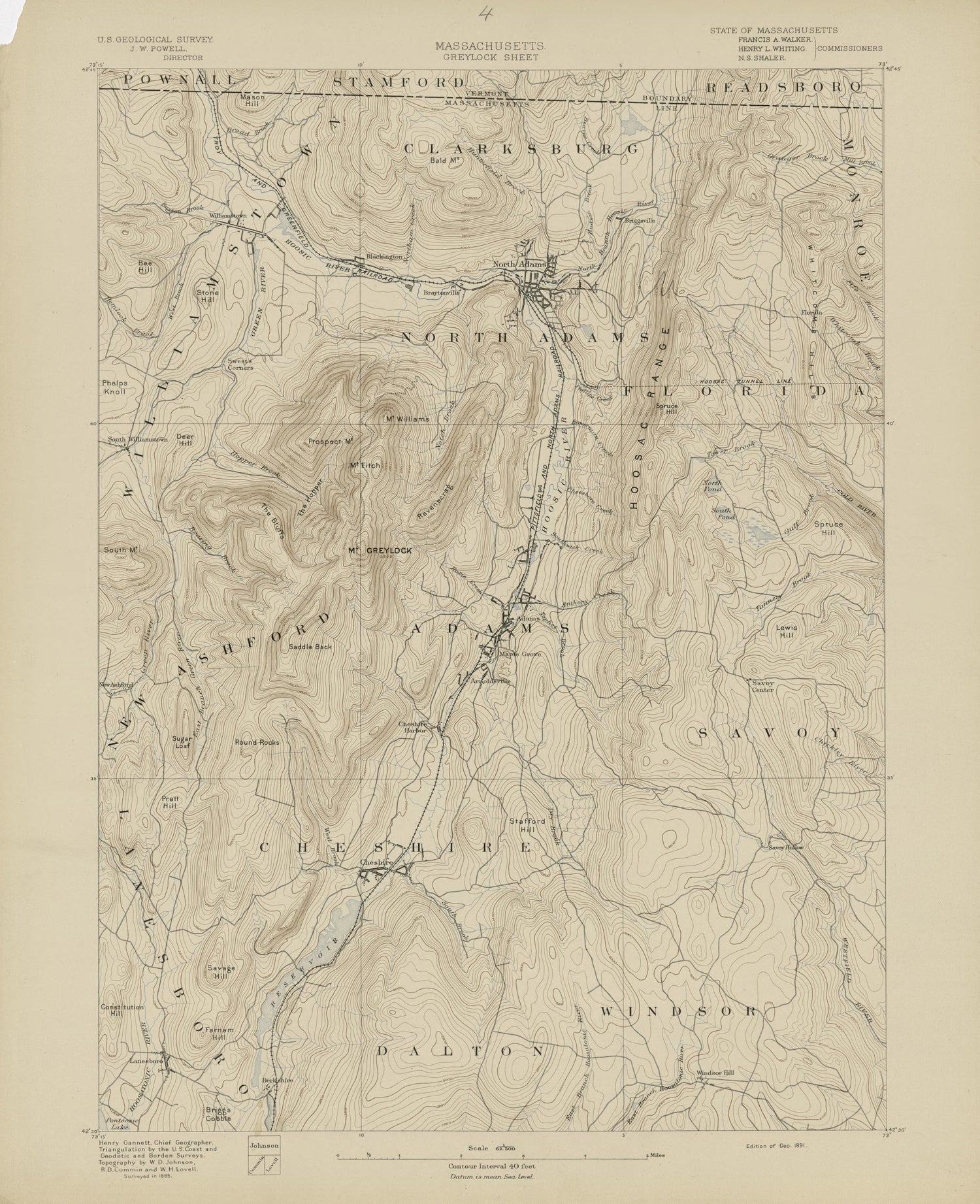 Massachusetts, Greylock Sheet from Atlas of Massachusetts 1890 by Relic Map Company
