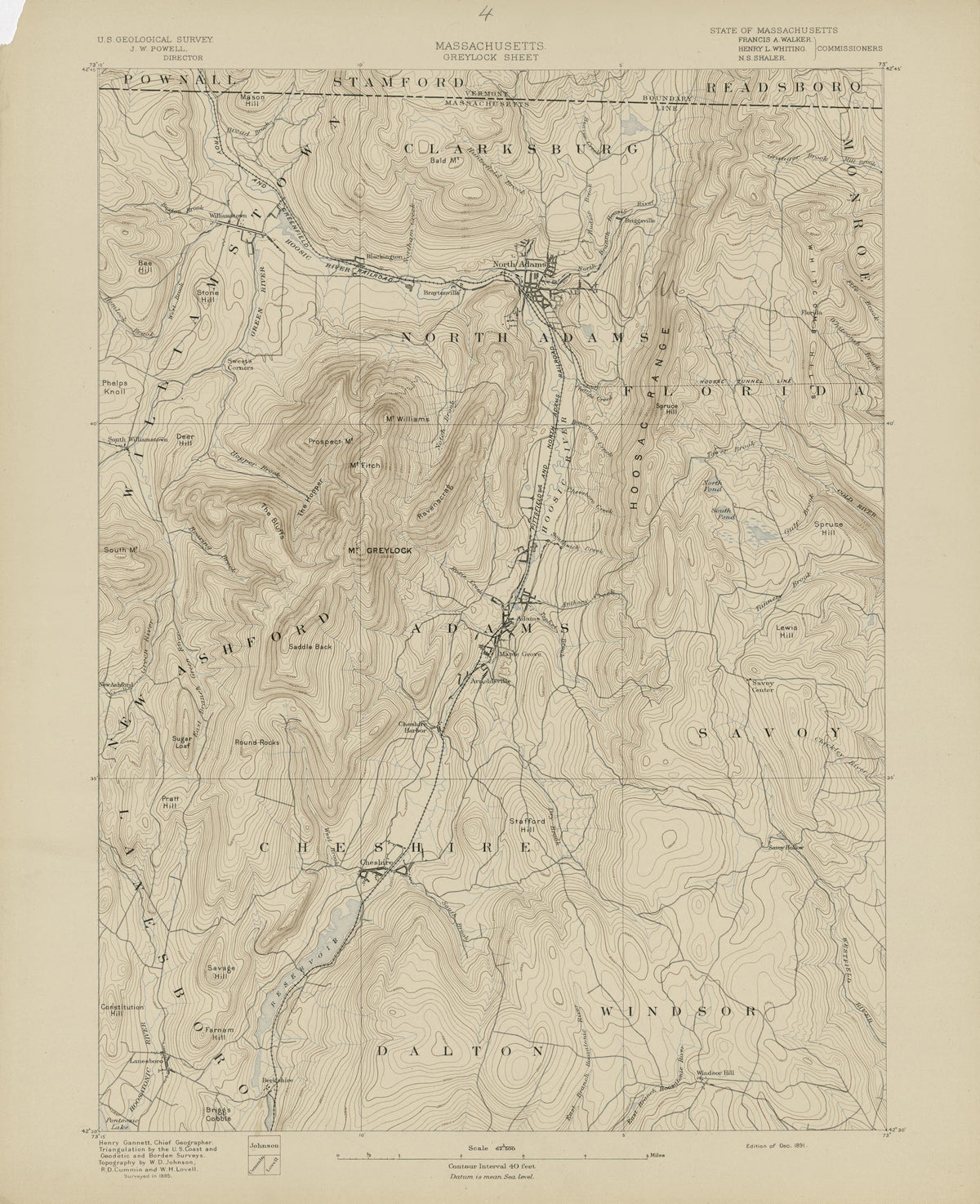 Massachusetts, Greylock Sheet from Atlas of Massachusetts 1890 by Relic Map Company