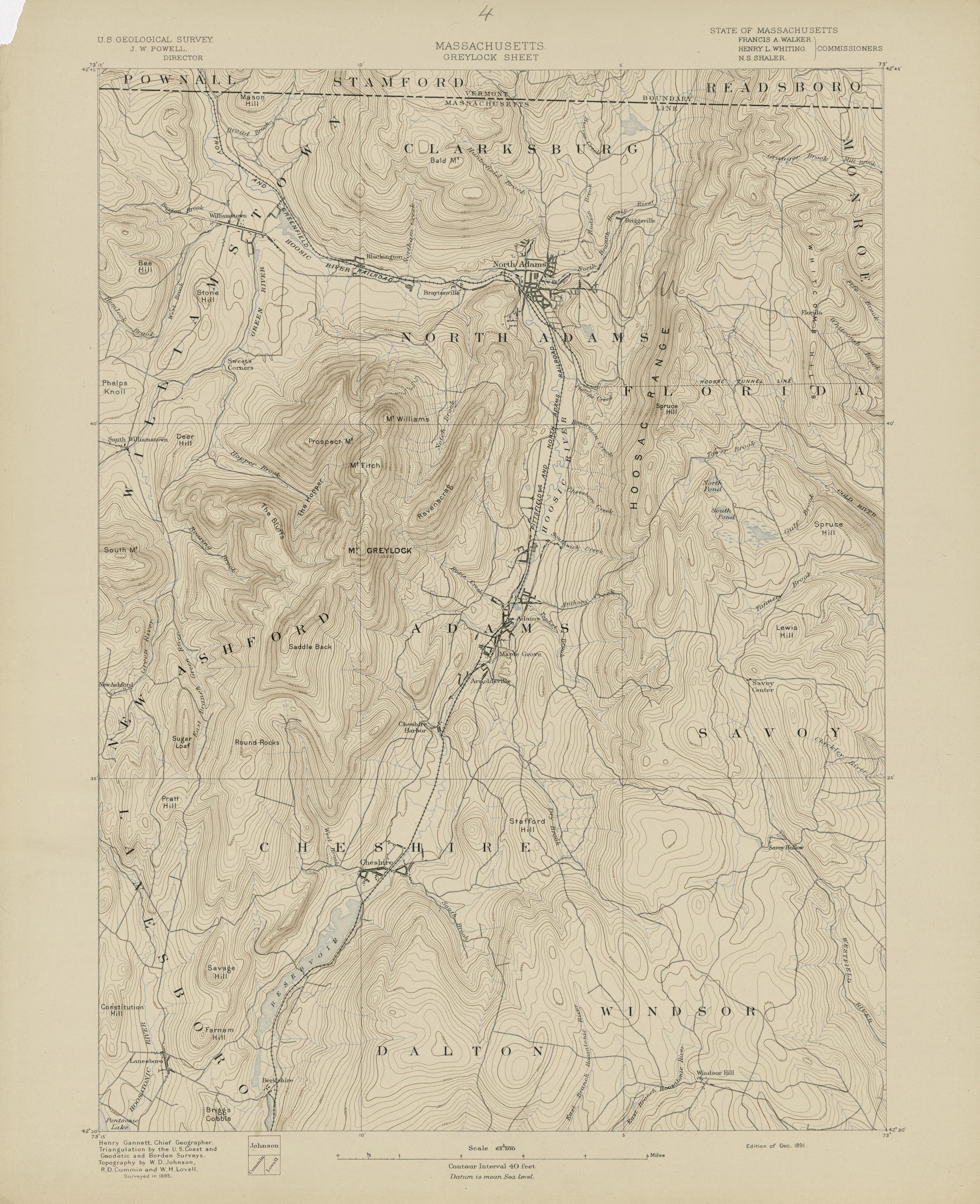 Massachusetts, Greylock Sheet from Atlas of Massachusetts 1890 by Relic Map Company