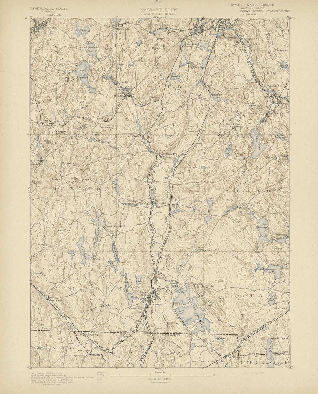 Massachusetts, Webster Sheet from Atlas of Massachusetts 1890 by Relic Map Company