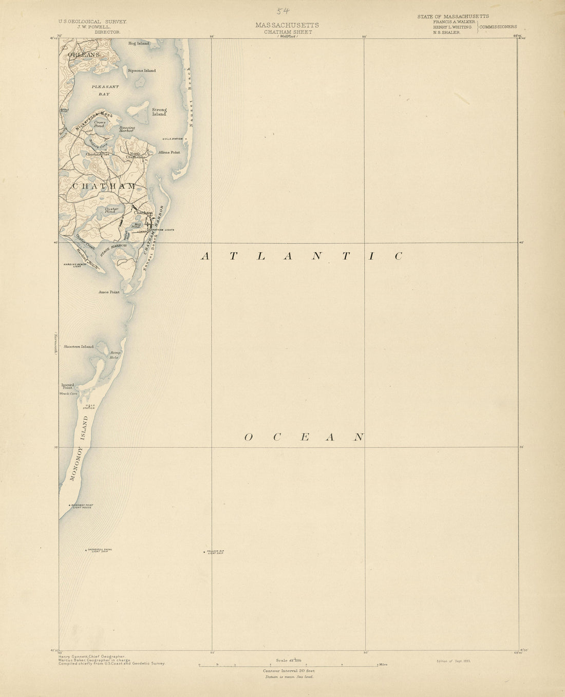 Massachusetts - Chatham Sheet from Atlas of Massachusetts 1890 by Relic Map Company