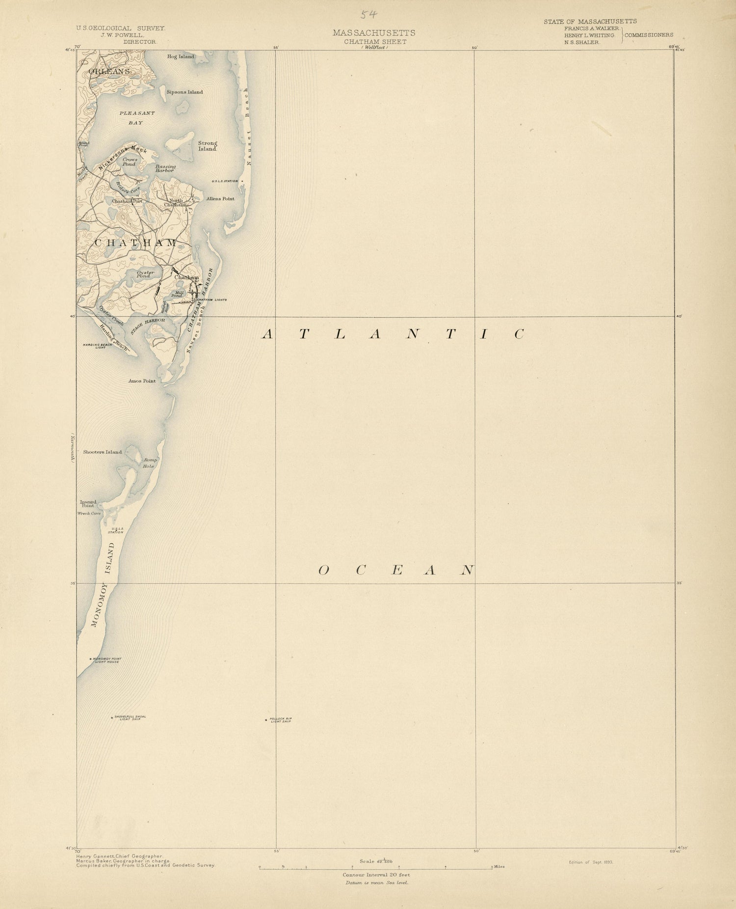Massachusetts - Chatham Sheet from Atlas of Massachusetts 1890 by Relic Map Company