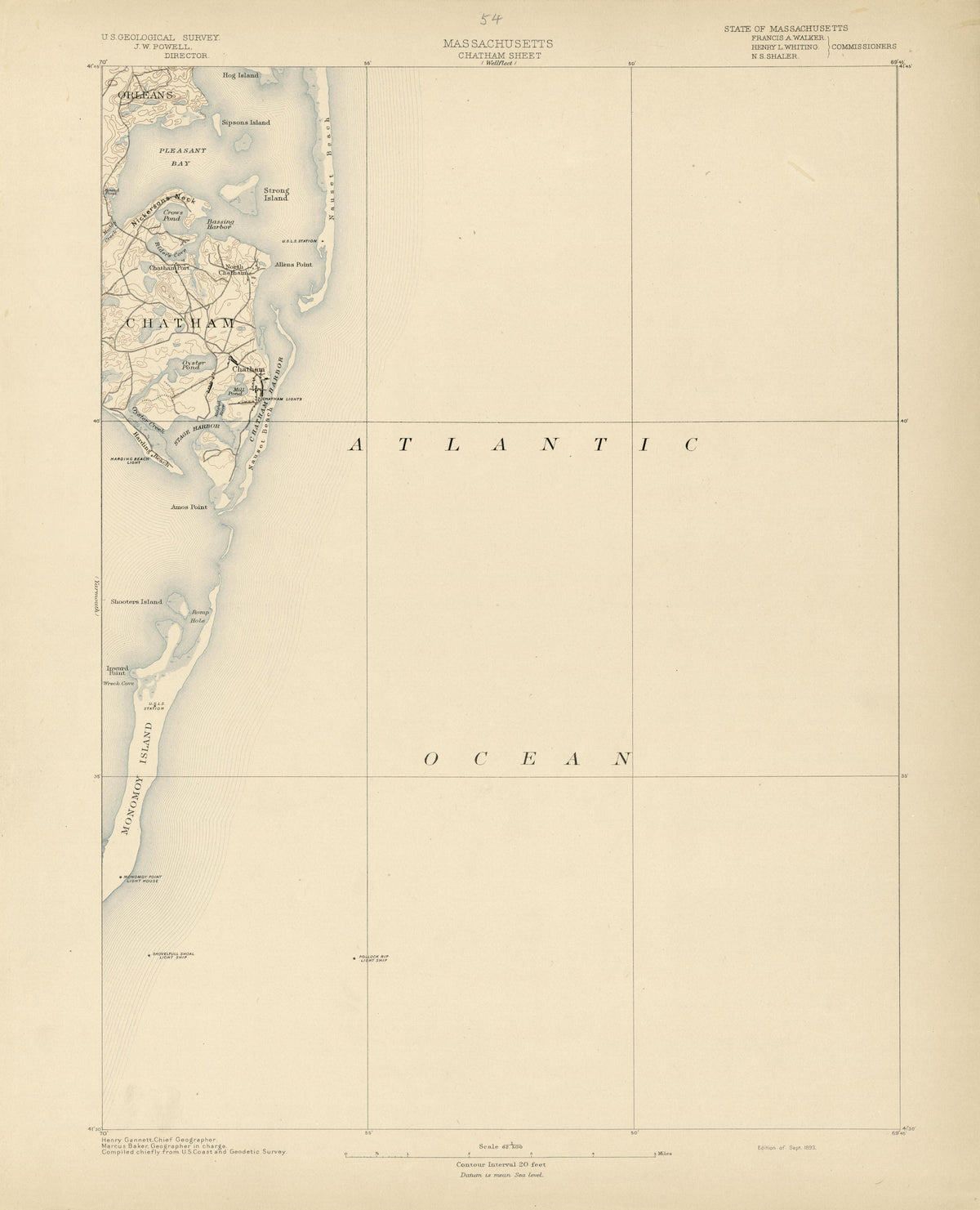 Massachusetts - Chatham Sheet from Atlas of Massachusetts 1890 by Relic Map Company