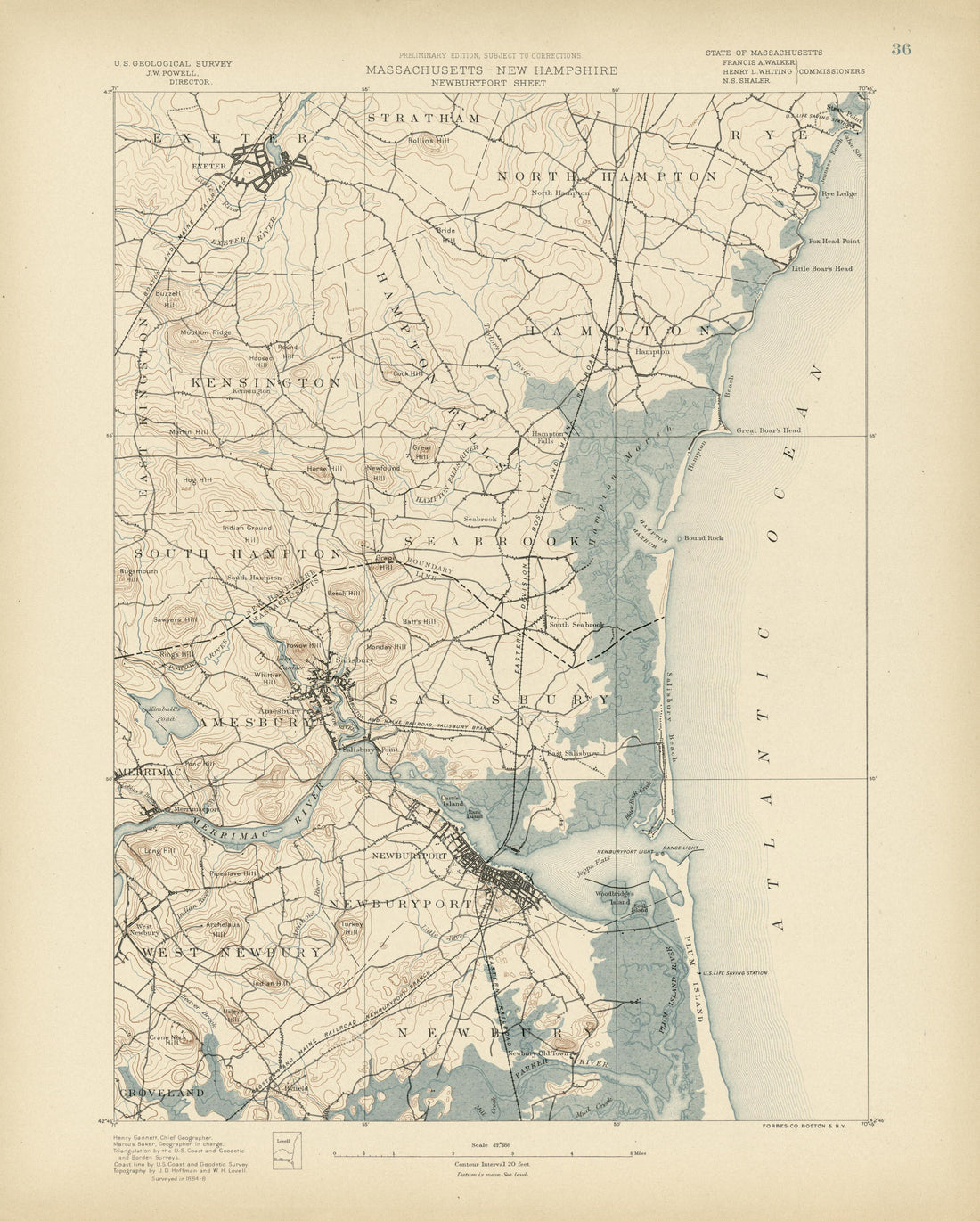 Massachusetts - New Hampshire, Newburyport Sheet from Atlas of Massachusetts 1890 by Relic Map Company
