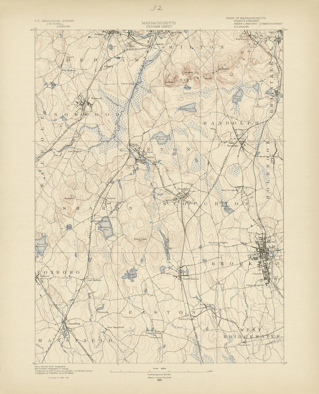 Massachusetts, Dedham Sheet from Atlas of Massachusetts 1890 by Relic Map Company