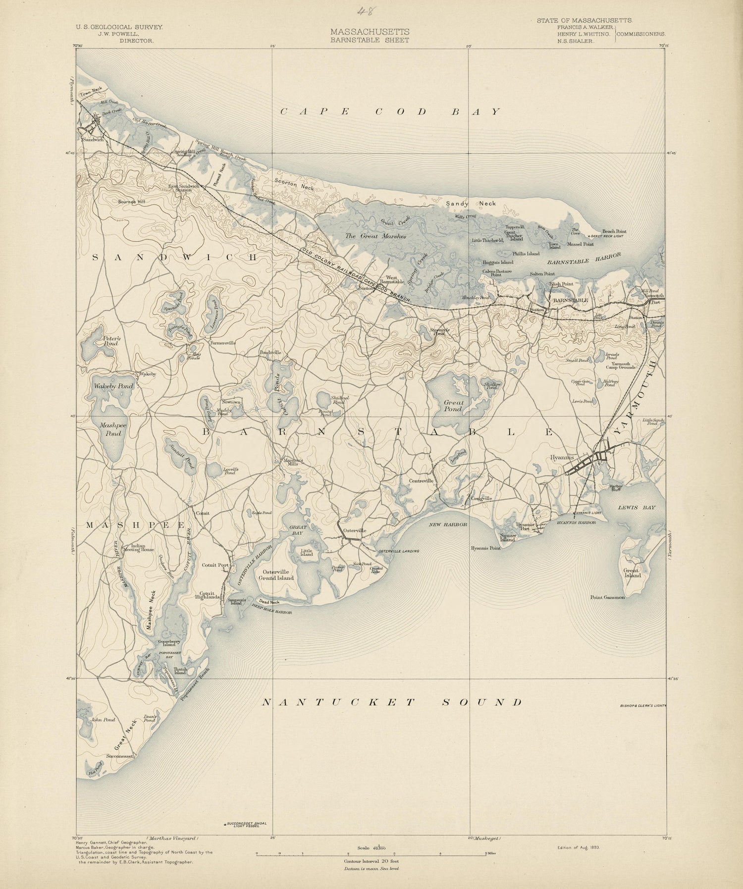 Massachusetts - Barnstable Sheet from Atlas of Massachusetts 1890 by Relic Map Company