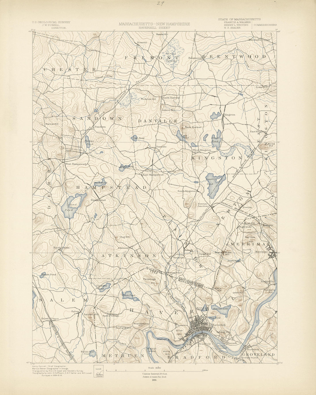 Massachusetts - New Hampshire, Haverhill Sheet from Atlas of Massachusetts 1890 by Relic Map Company