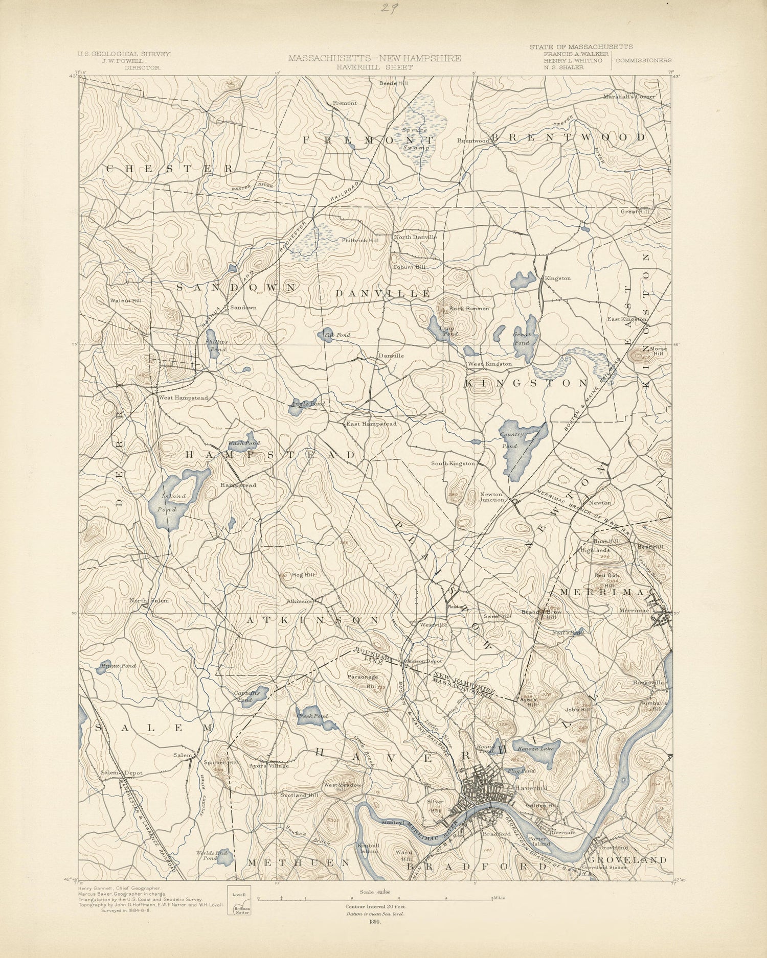 Massachusetts - New Hampshire, Haverhill Sheet from Atlas of Massachusetts 1890 by Relic Map Company