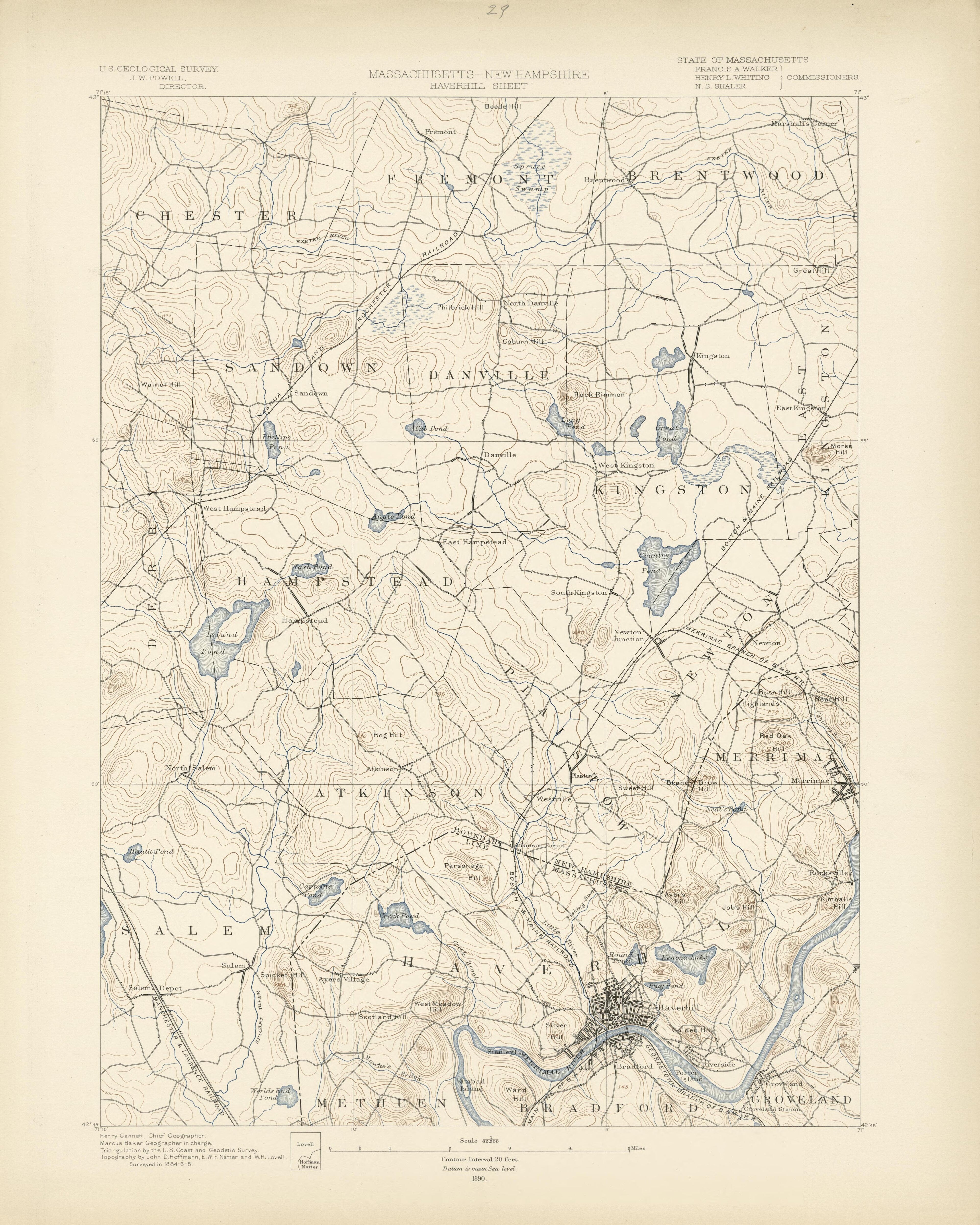 Massachusetts - New Hampshire, Haverhill Sheet from Atlas of Massachusetts 1890 by Relic Map Company