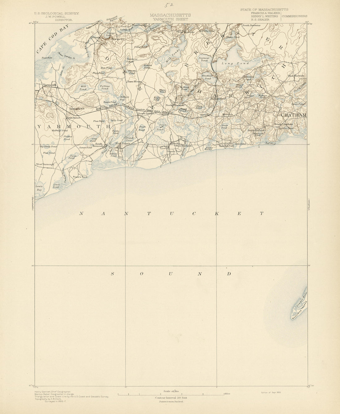 Massachusetts - Yarmouth Sheet from Atlas of Massachusetts 1890 by Relic Map Company