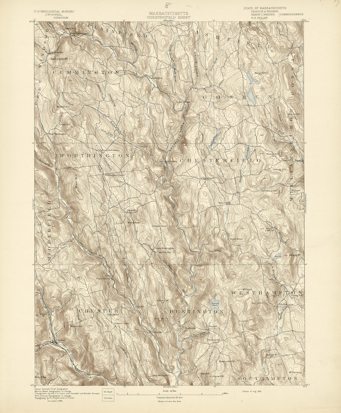 Massachusetts, Chesterfield Sheet from Atlas of Massachusetts 1890 by Relic Map Company