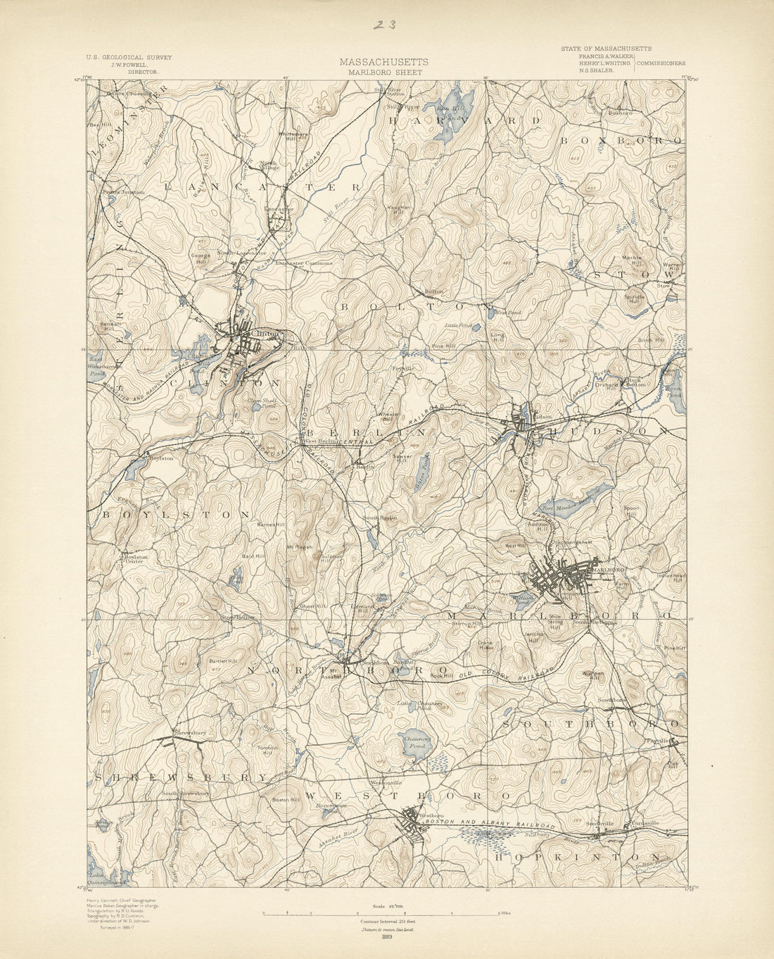 Massachusetts, Marlboro Sheet from Atlas of Massachusetts 1890 by Relic Map Company