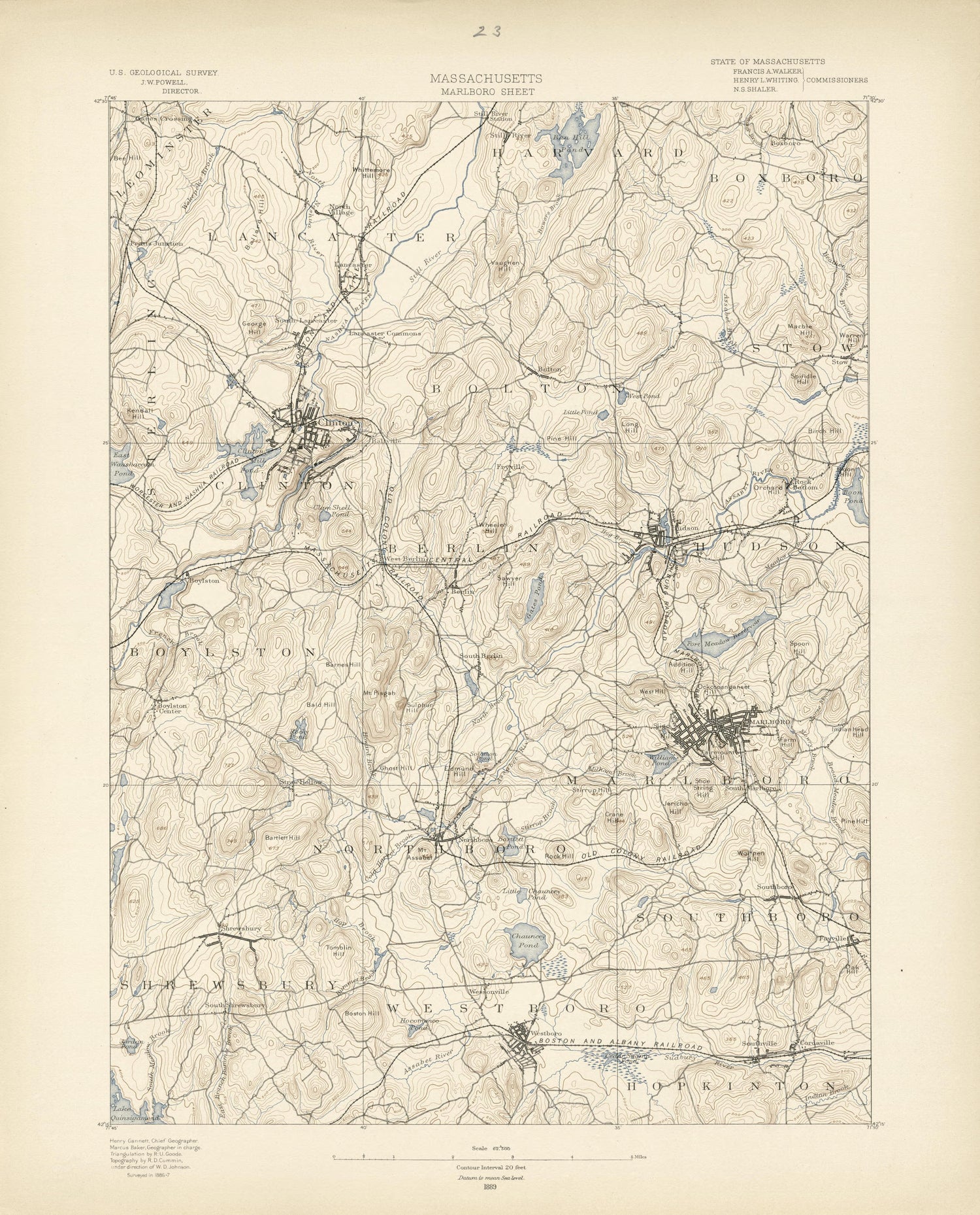 Massachusetts, Marlboro Sheet from Atlas of Massachusetts 1890 by Relic Map Company