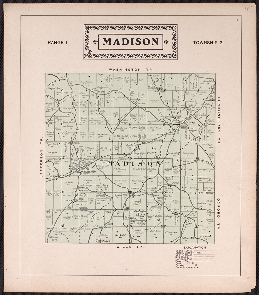 Madison from Illustrated Atlas of Guernsey County, Ohio 1902 by Relic Map Company