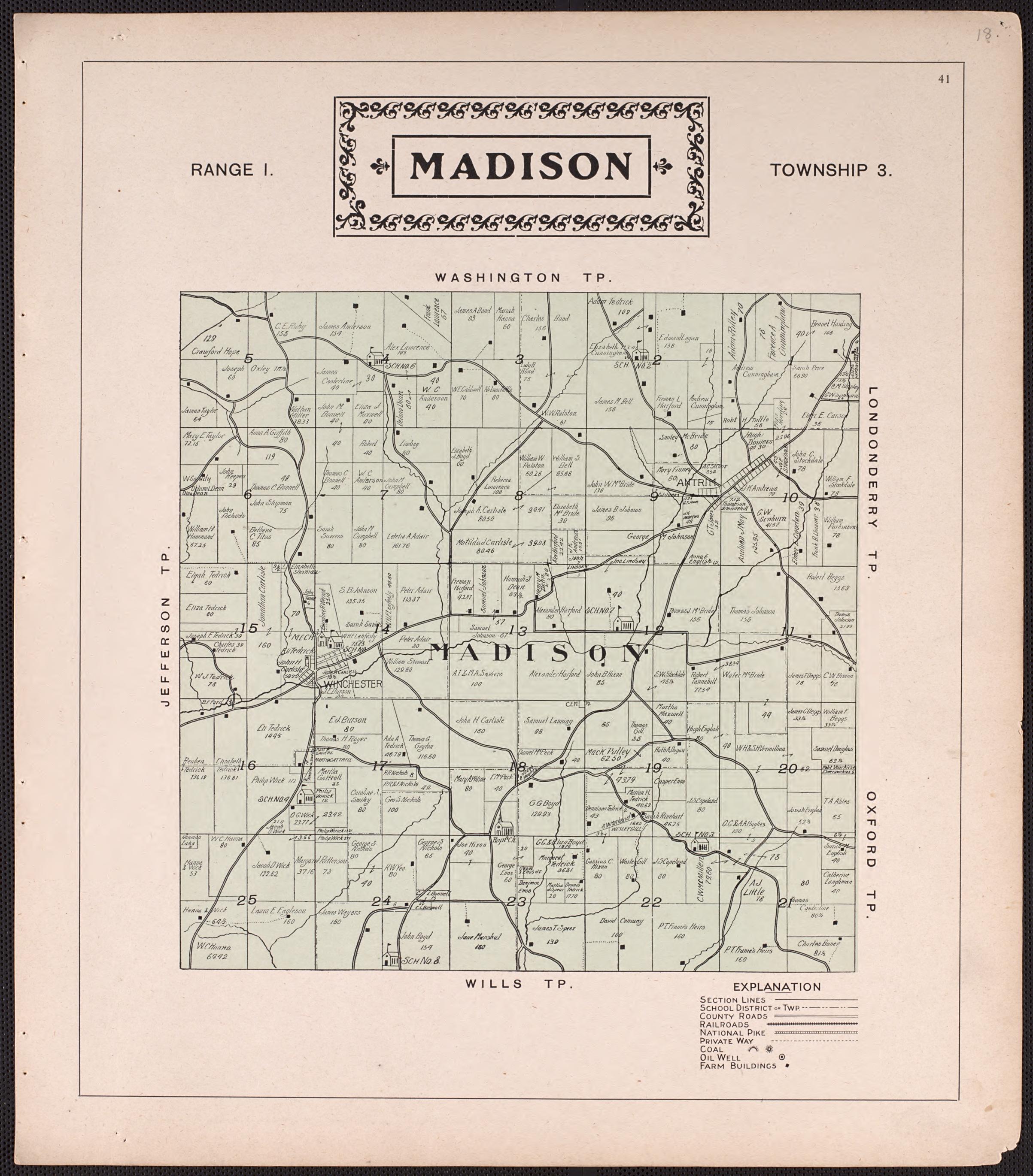 Madison from Illustrated Atlas of Guernsey County, Ohio 1902 by Relic Map Company