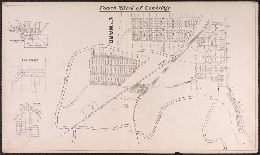 Fourth Ward of Cambridge from Illustrated Atlas of Guernsey County, Ohio 1902 by Relic Map Company