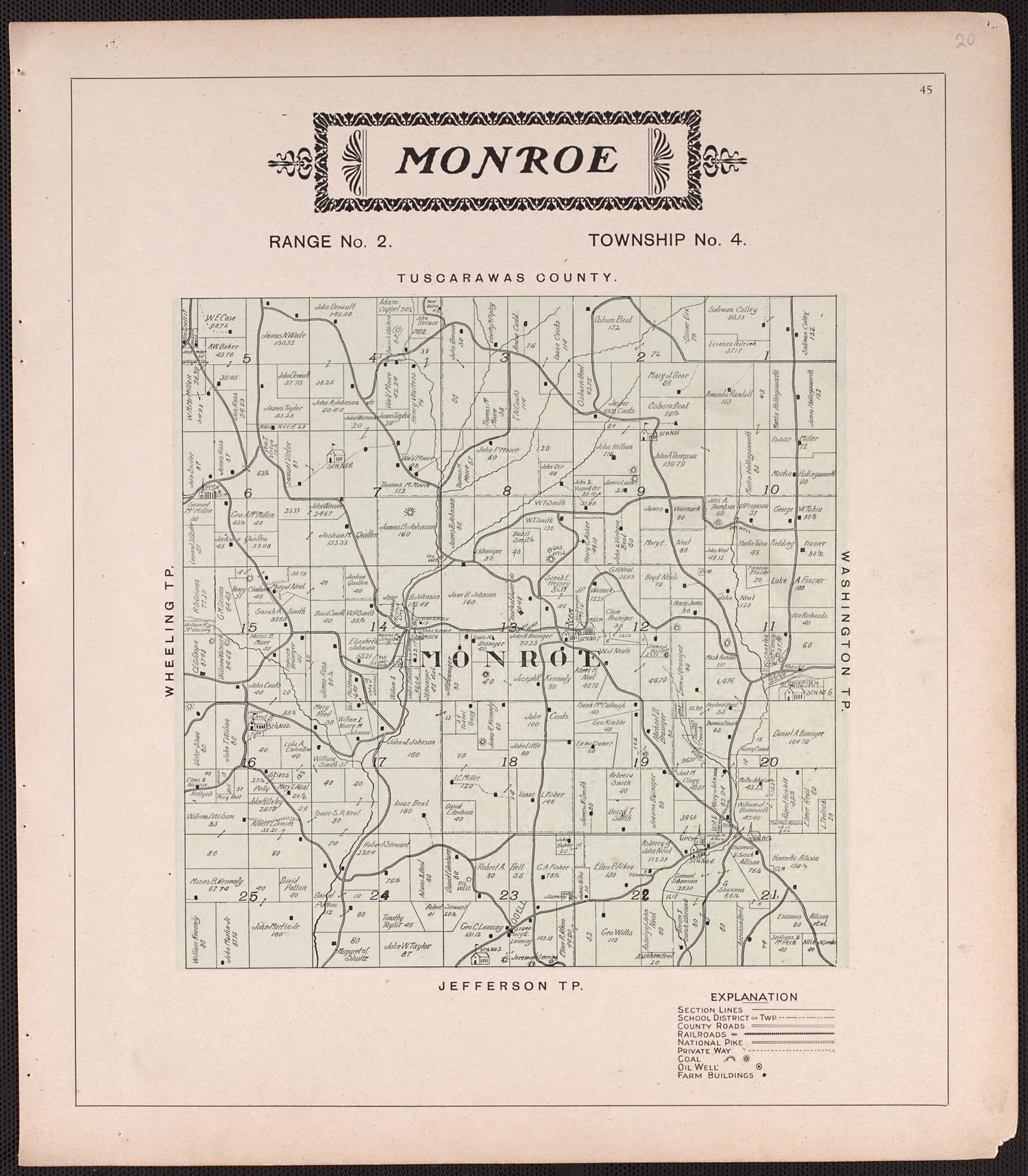 Monroe from Illustrated Atlas of Guernsey County, Ohio 1902 by Relic Map Company