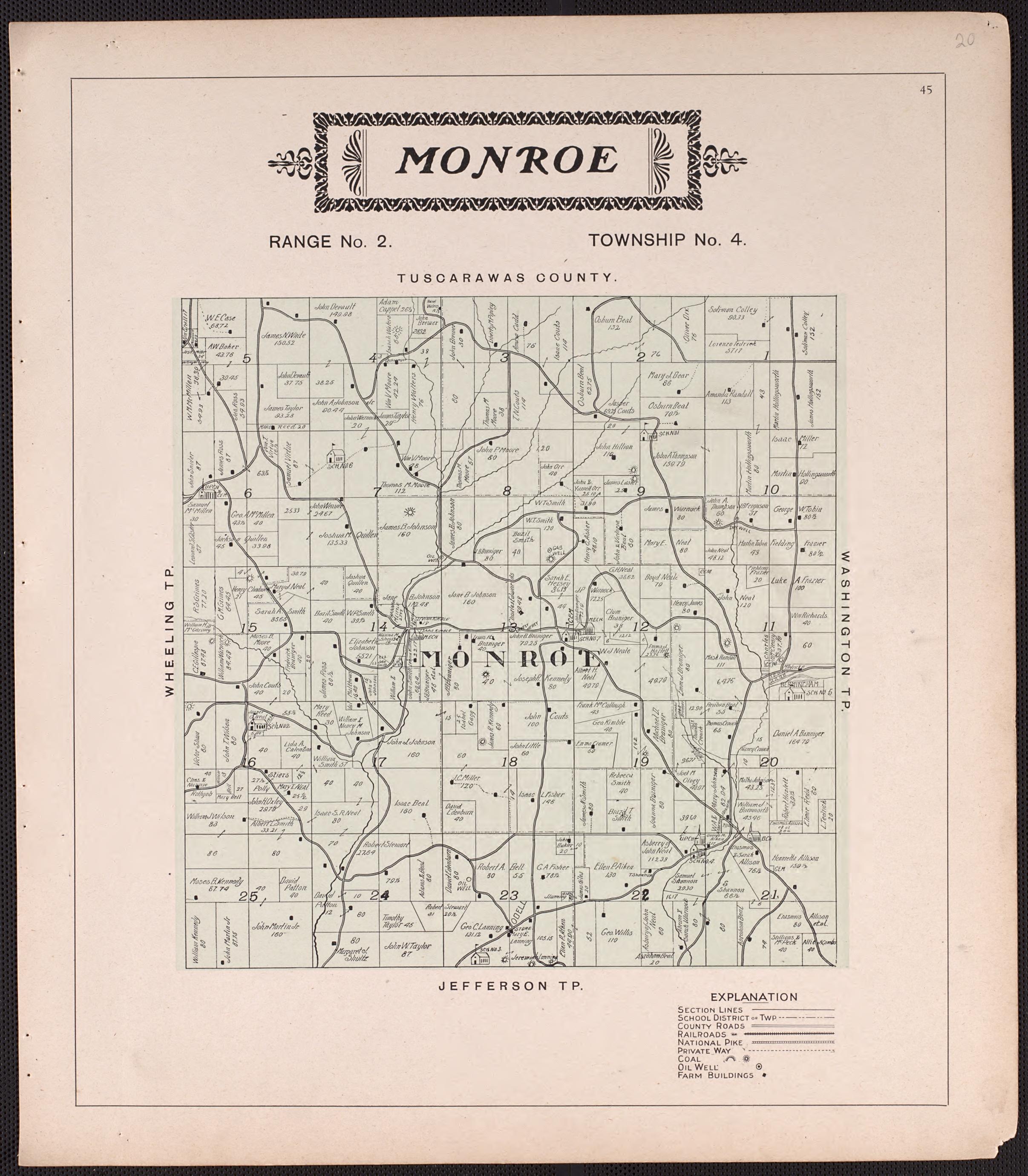 Monroe from Illustrated Atlas of Guernsey County, Ohio 1902 by Relic Map Company