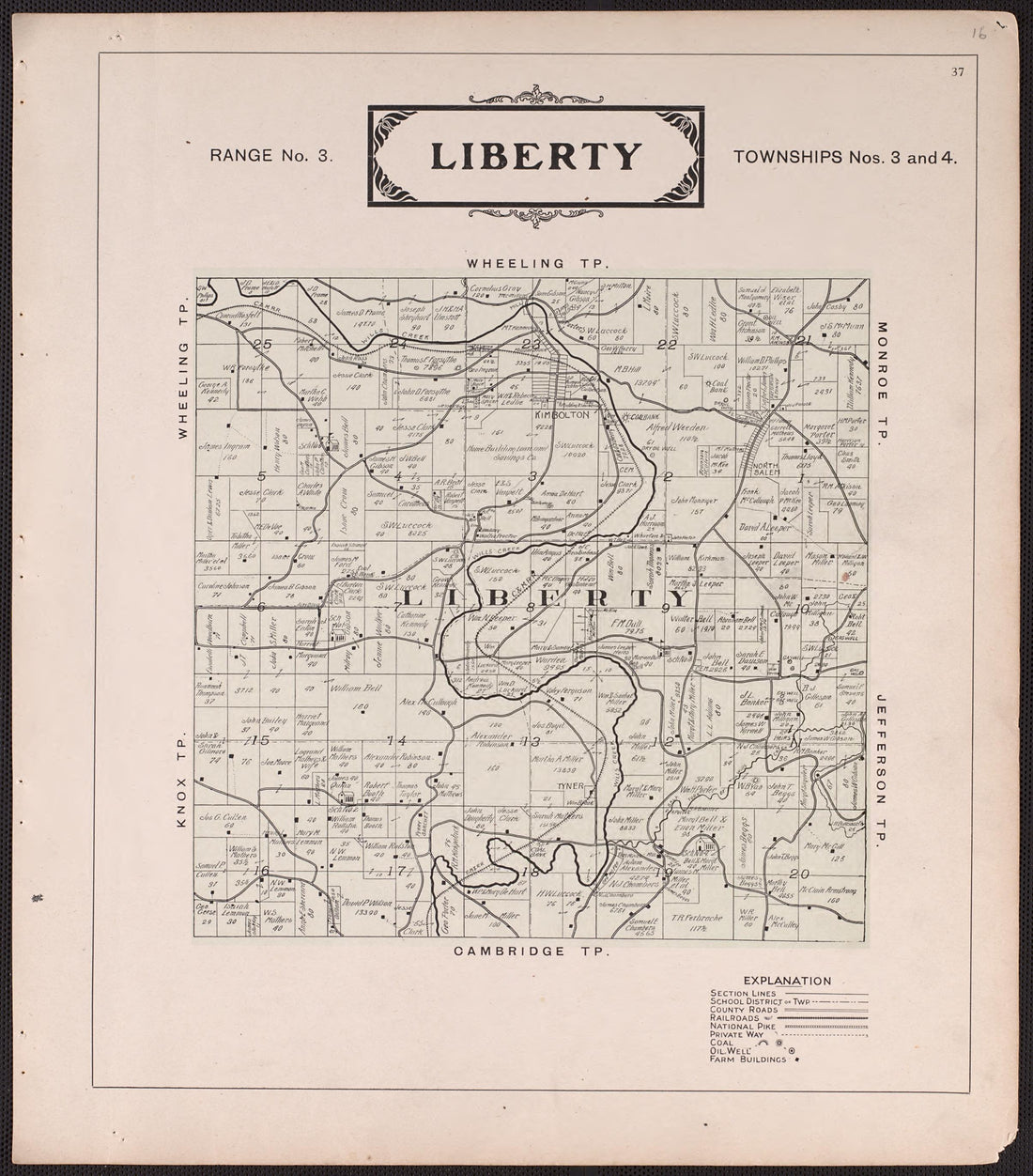 Liberty from Illustrated Atlas of Guernsey County, Ohio 1902 by Relic Map Company