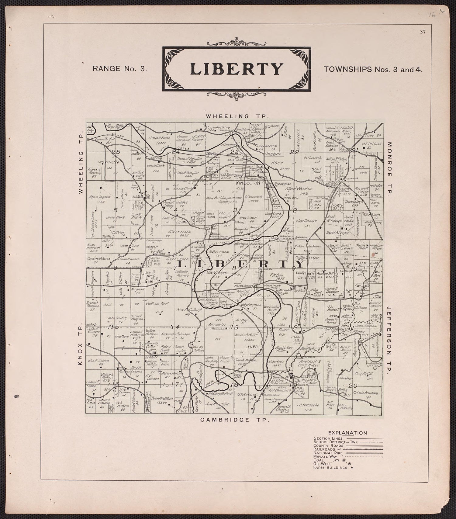 Liberty from Illustrated Atlas of Guernsey County, Ohio 1902 by Relic Map Company