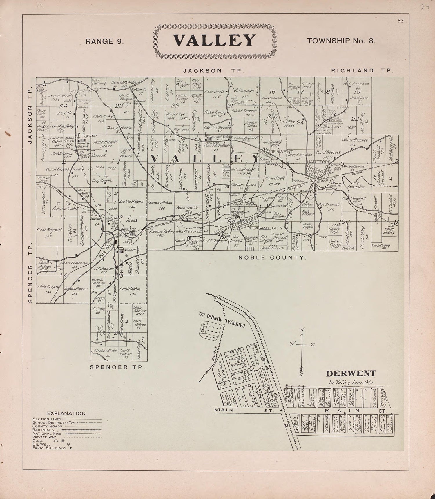 Valley from Illustrated Atlas of Guernsey County, Ohio 1902 by Relic Map Company