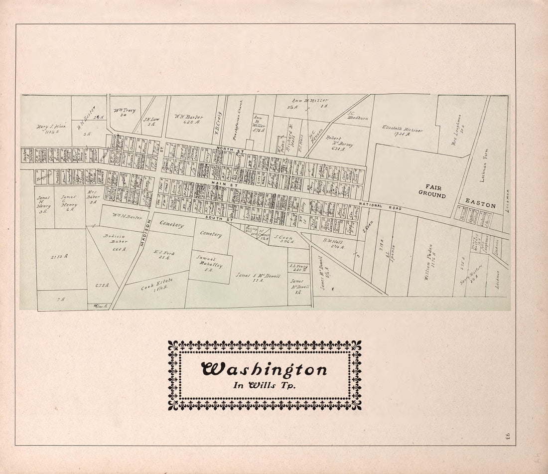 Washington In Wills Township from Illustrated Atlas of Guernsey County, Ohio 1902 by Relic Map Company