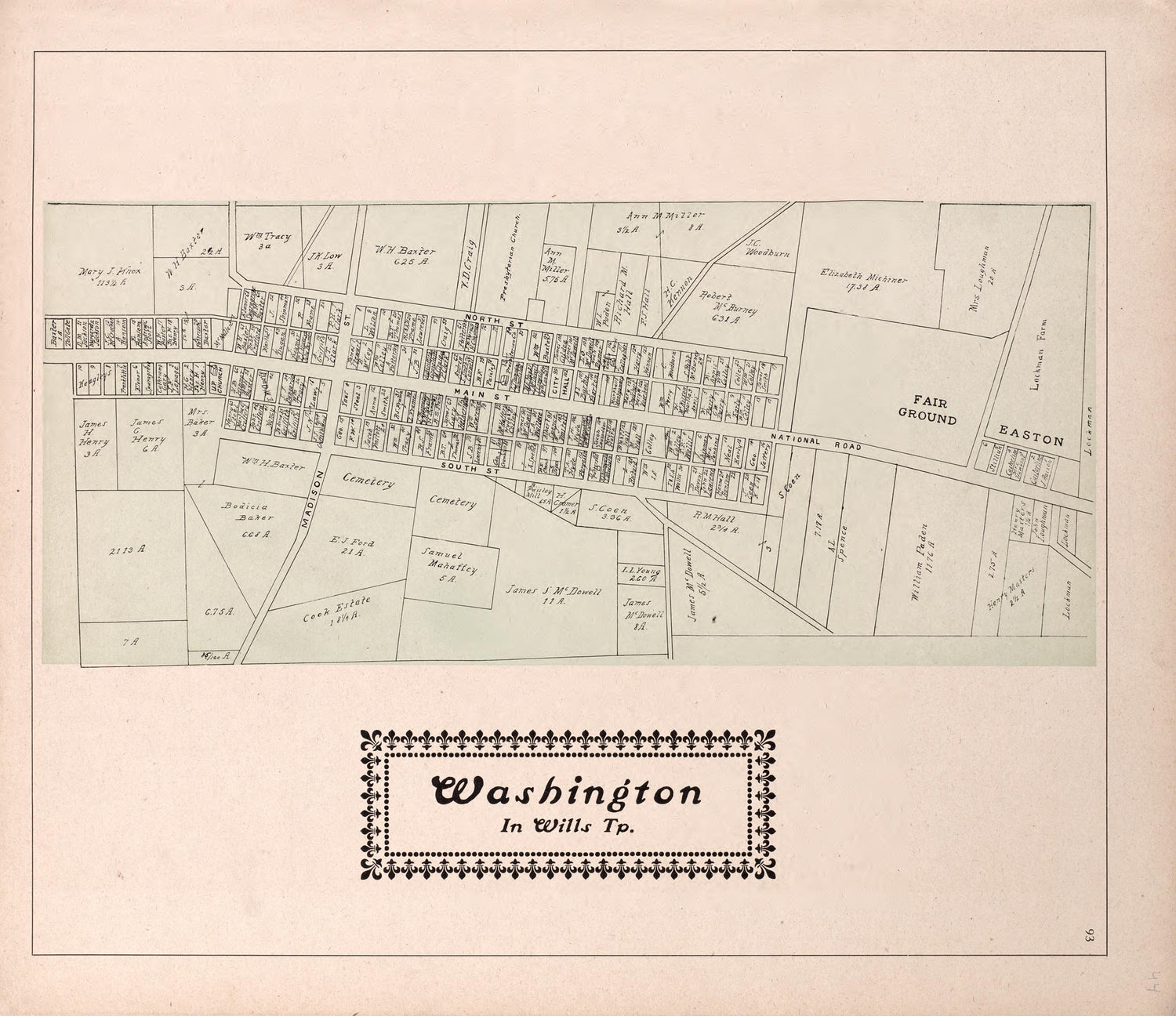 Washington In Wills Township from Illustrated Atlas of Guernsey County, Ohio 1902 by Relic Map Company
