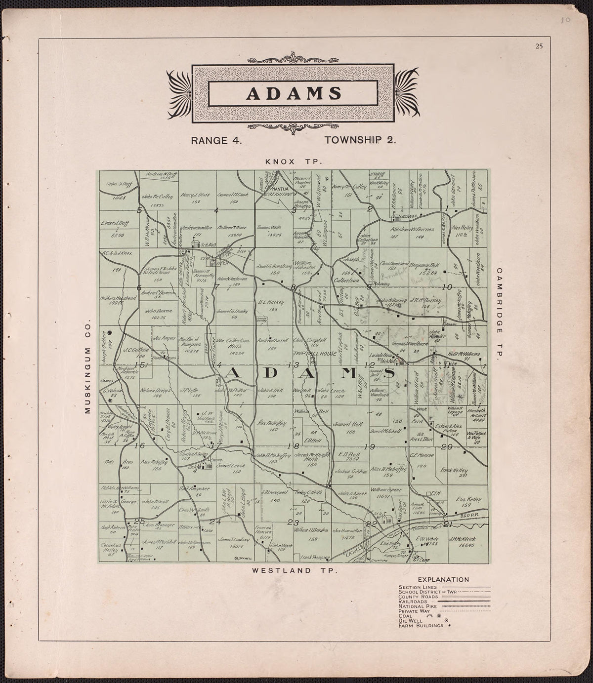 Adams from Illustrated Atlas of Guernsey County, Ohio 1902 by Relic Map Company