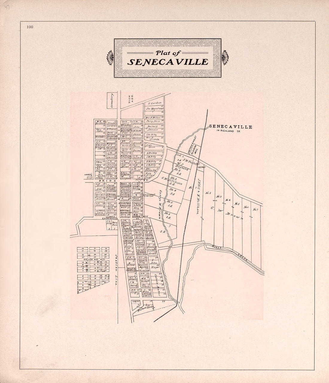 Senecaville from Illustrated Atlas of Guernsey County, Ohio 1902 by Relic Map Company