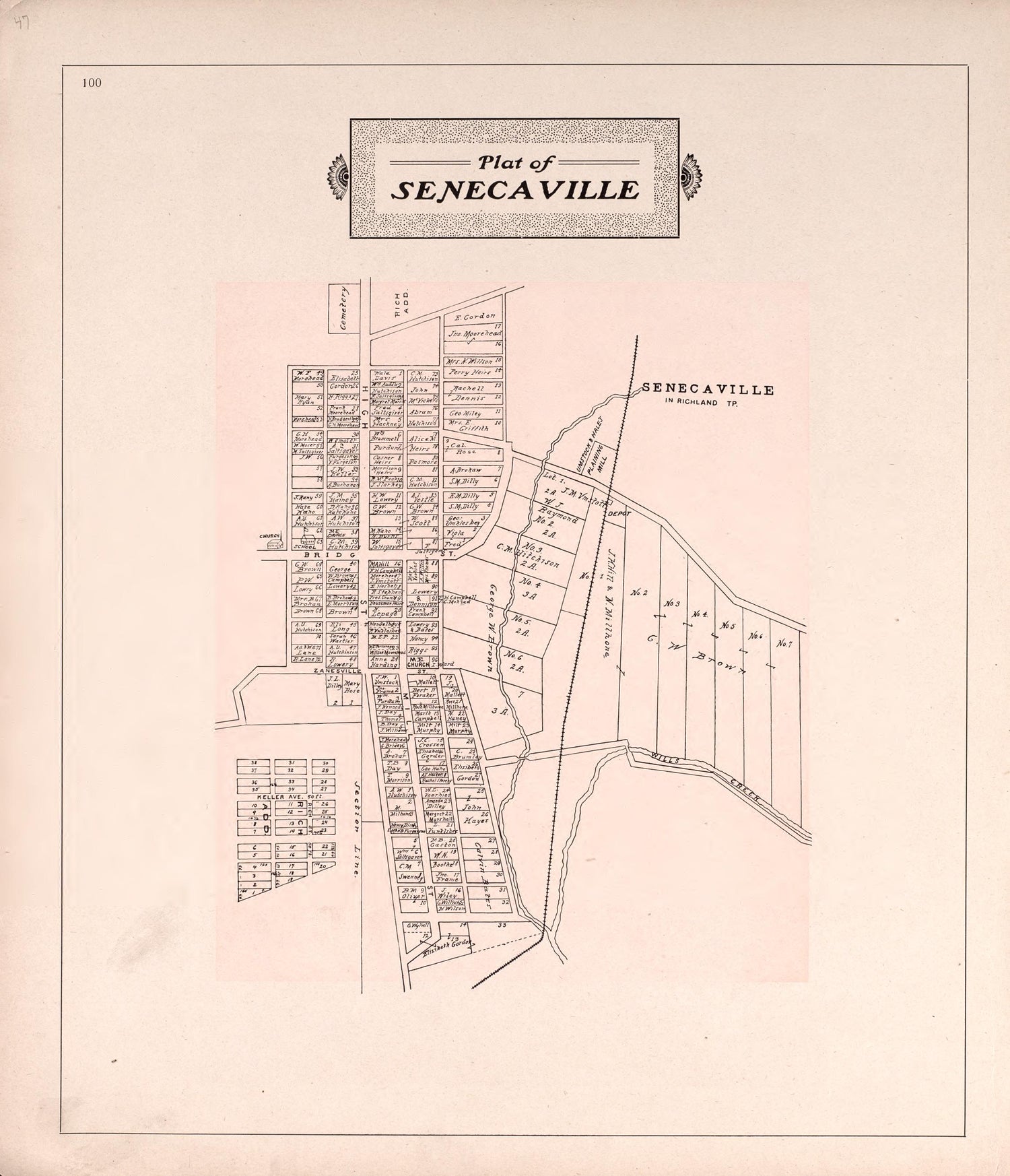 Senecaville from Illustrated Atlas of Guernsey County, Ohio 1902 by Relic Map Company