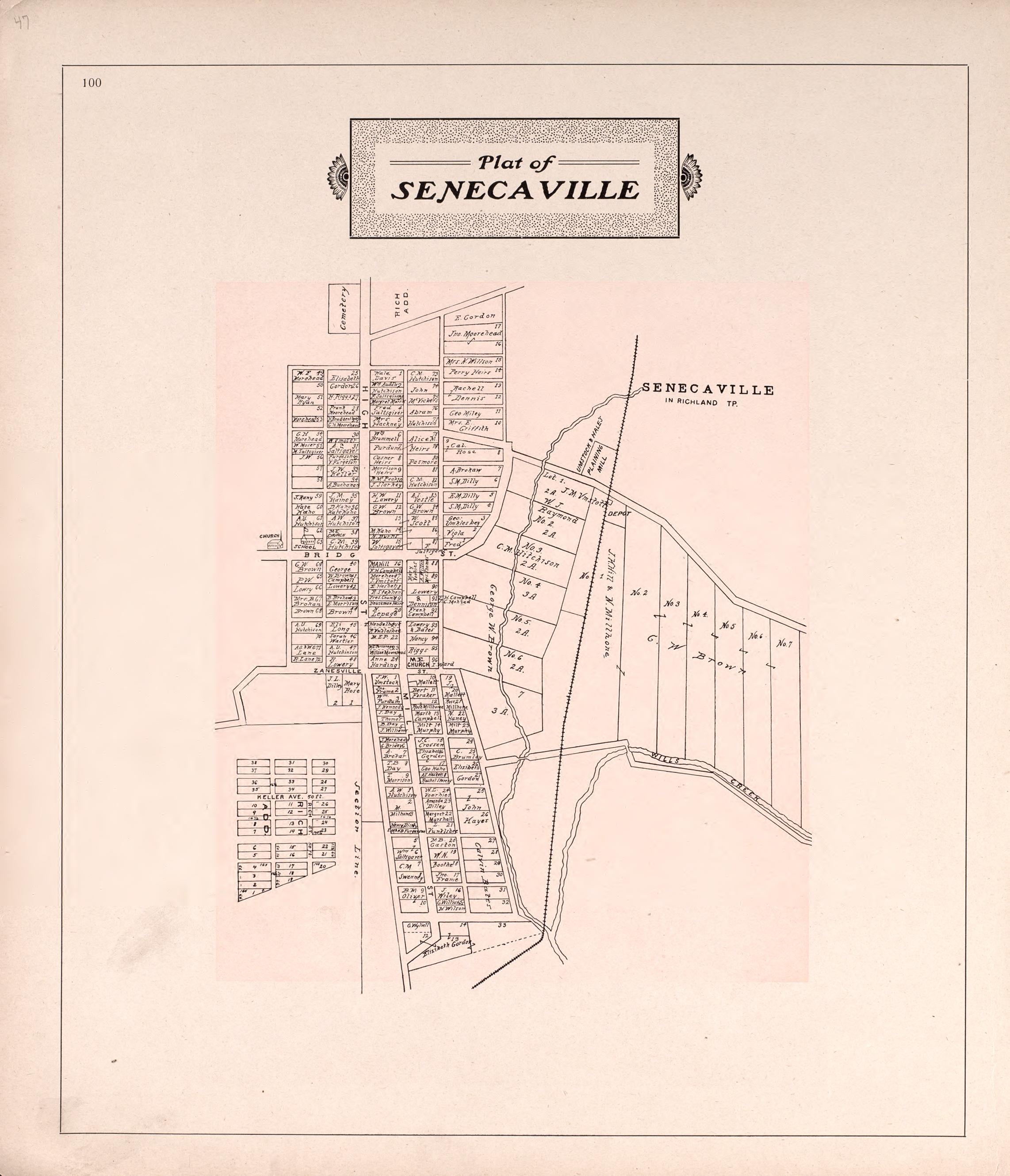 Senecaville from Illustrated Atlas of Guernsey County, Ohio 1902 by Relic Map Company