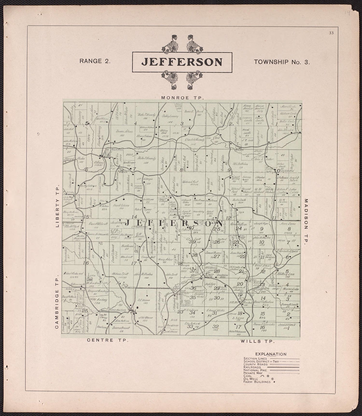 Jefferson from Illustrated Atlas of Guernsey County, Ohio 1902 by Relic Map Company