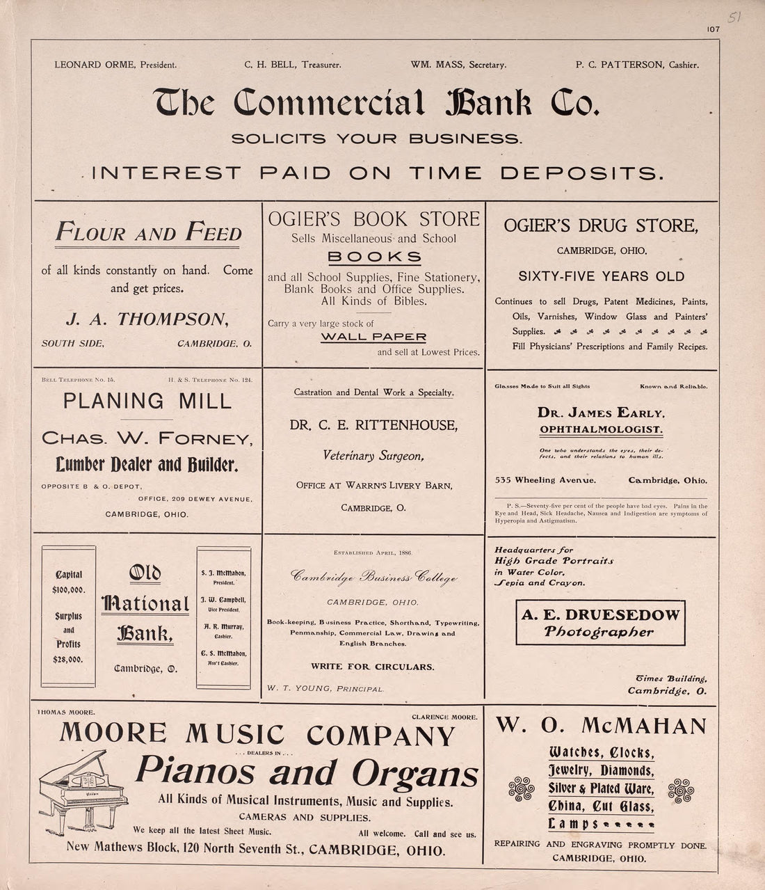 Advertisements from Illustrated Atlas of Guernsey County, Ohio 1902 by Relic Map Company