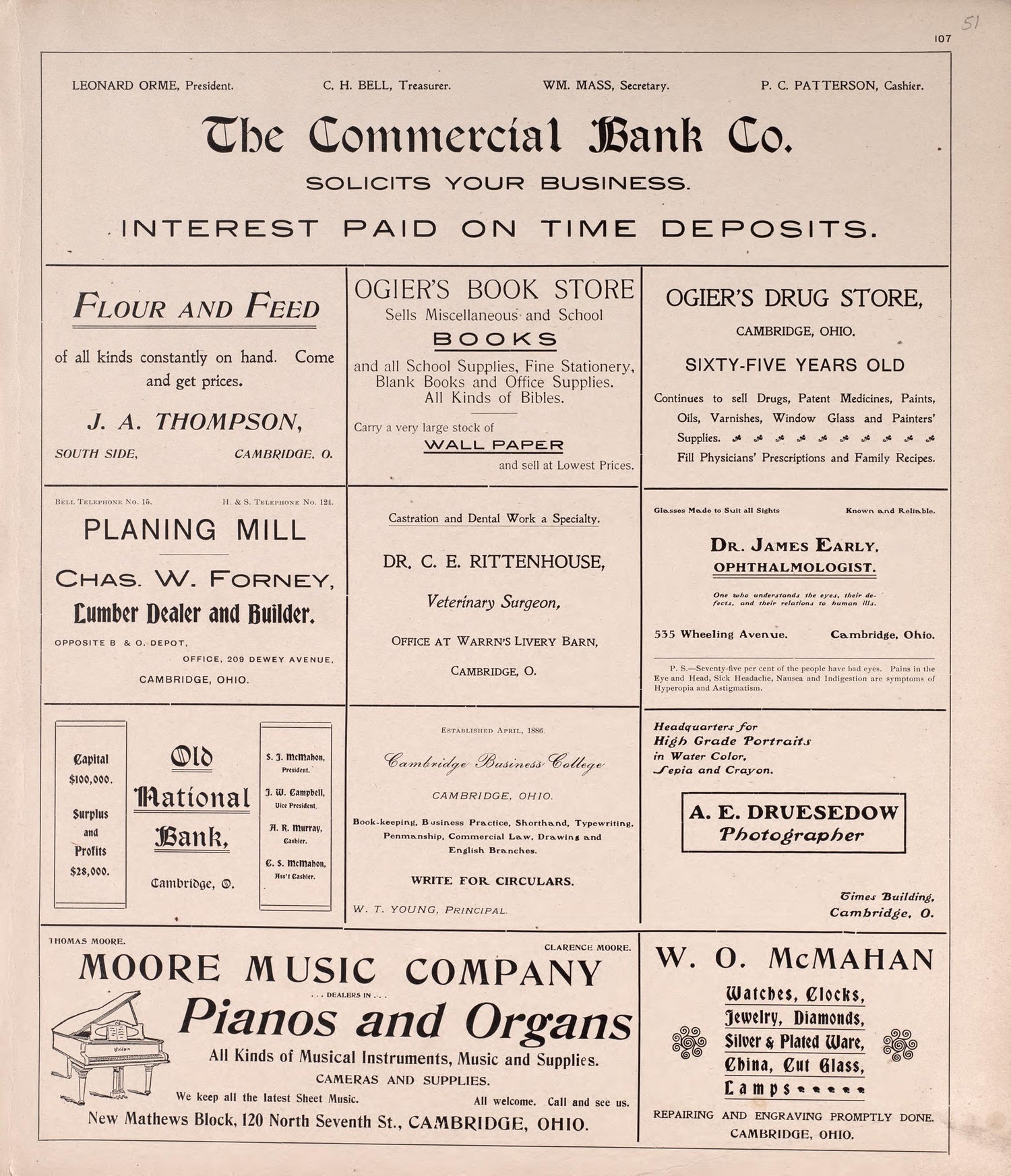 Advertisements from Illustrated Atlas of Guernsey County, Ohio 1902 by Relic Map Company