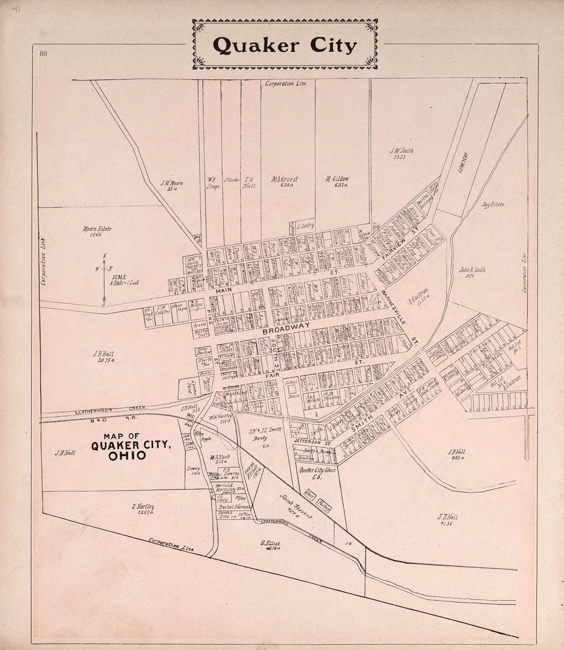 Quaker City from Illustrated Atlas of Guernsey County, Ohio 1902 by Relic Map Company