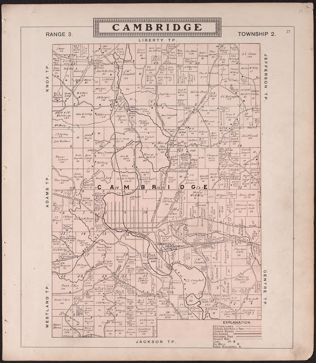 Cambridge from Illustrated Atlas of Guernsey County, Ohio 1902 by Relic Map Company