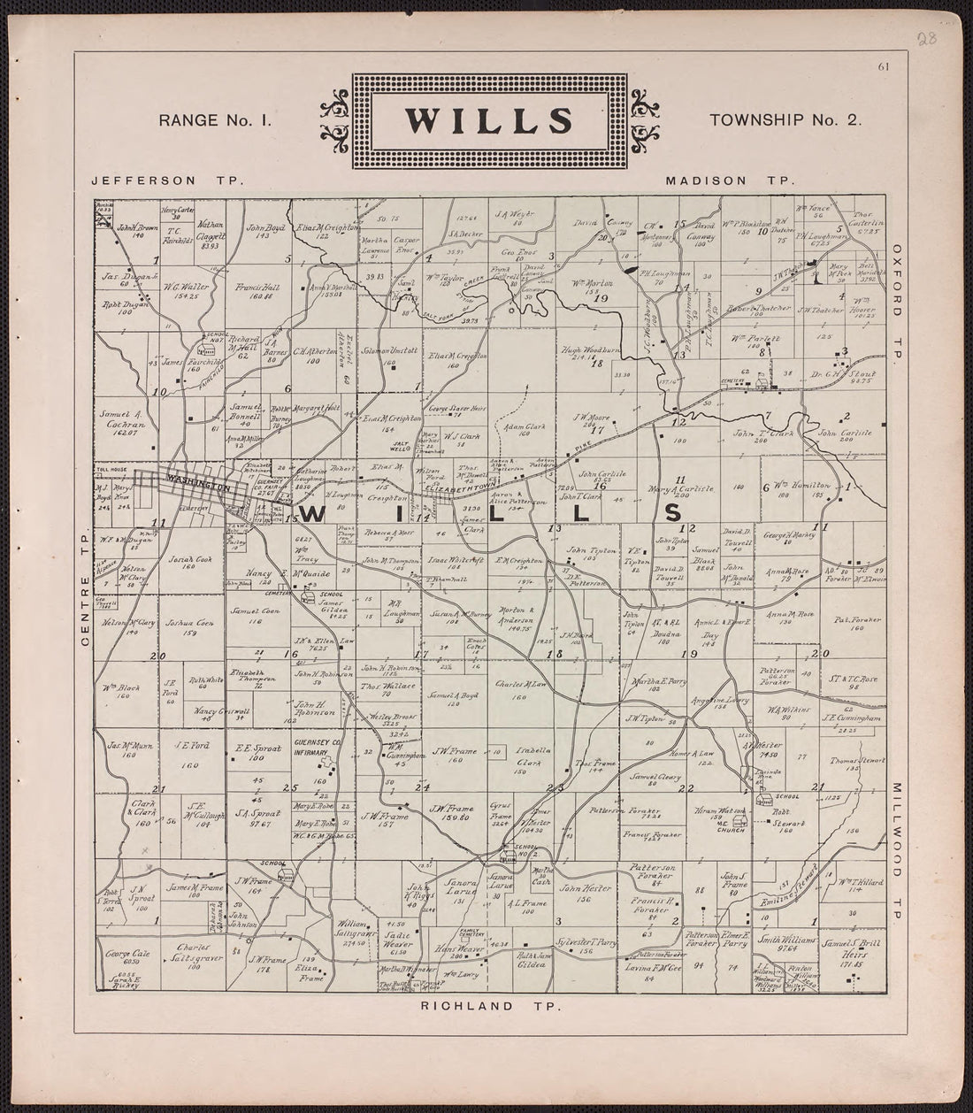 Wills from Illustrated Atlas of Guernsey County, Ohio 1902 by Relic Map Company